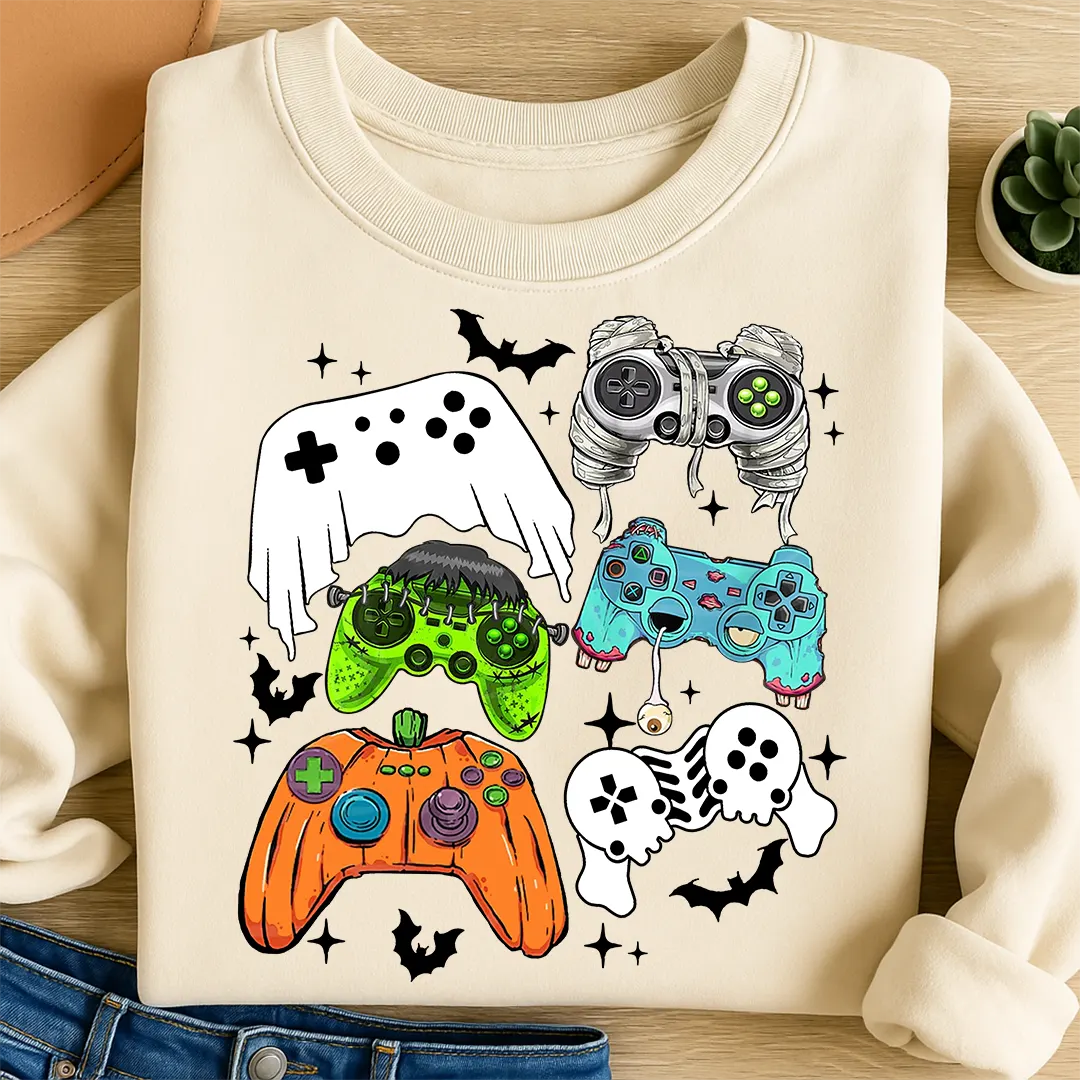 Bügelbild Halloween Gamer Controller