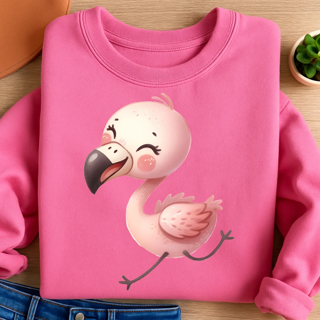 Bügelbild Happy Flamingo
