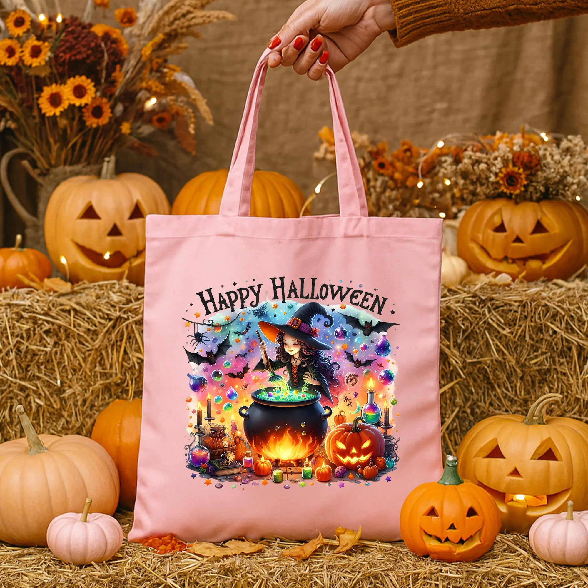 Bügelbild Happy Halloween Hexennacht