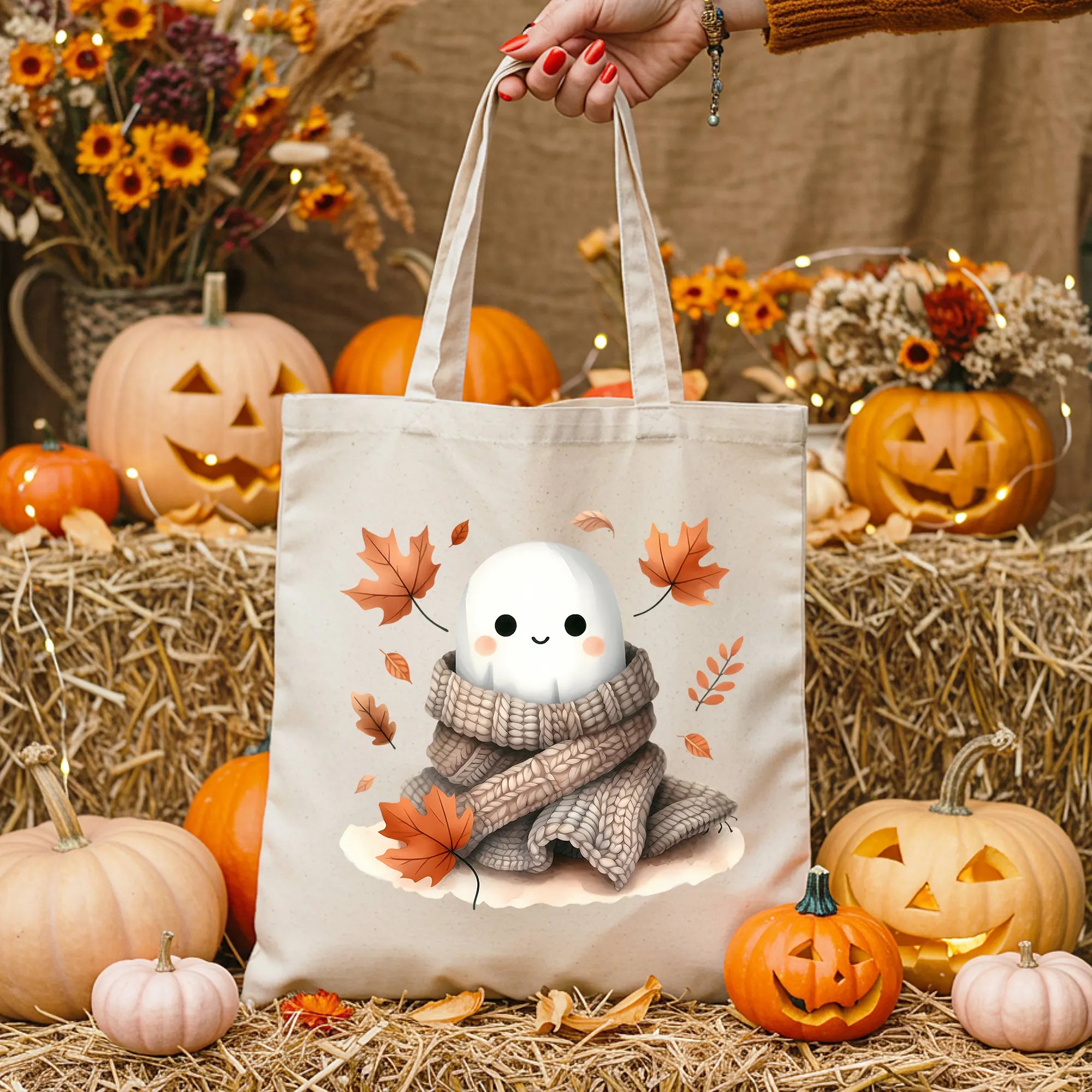 Bügelbild Herbst Strickgeistchen
