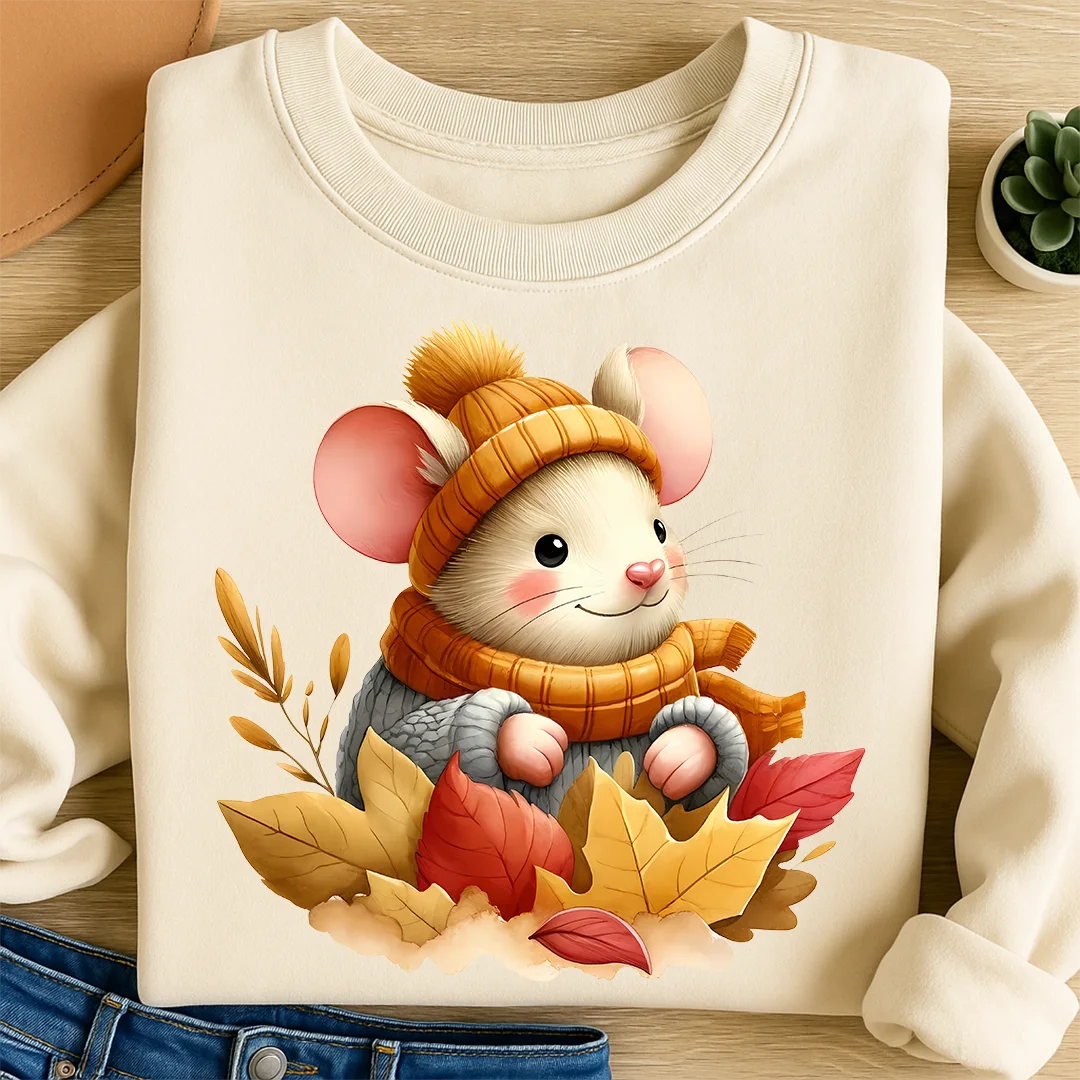 Bügelbild Herbstzauber Maus