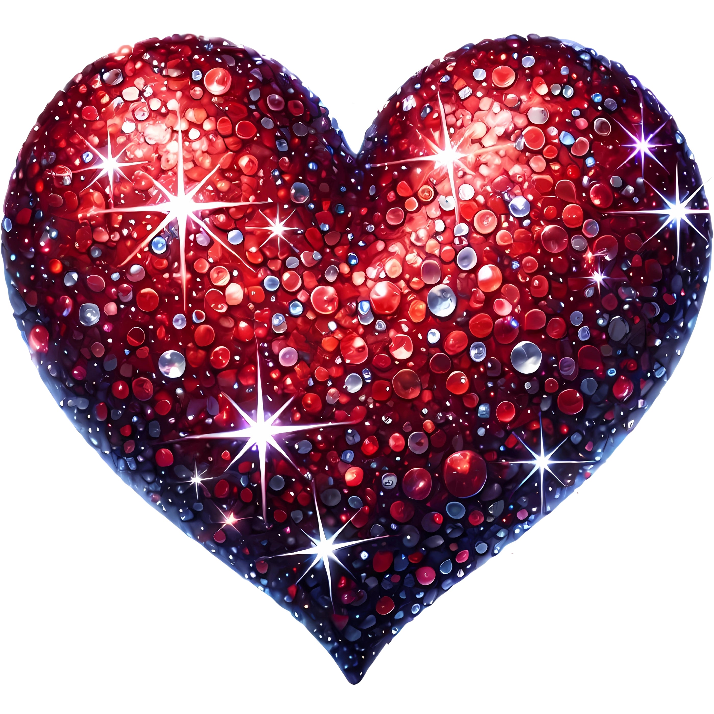 Bügelbild Herz Juwel Rot