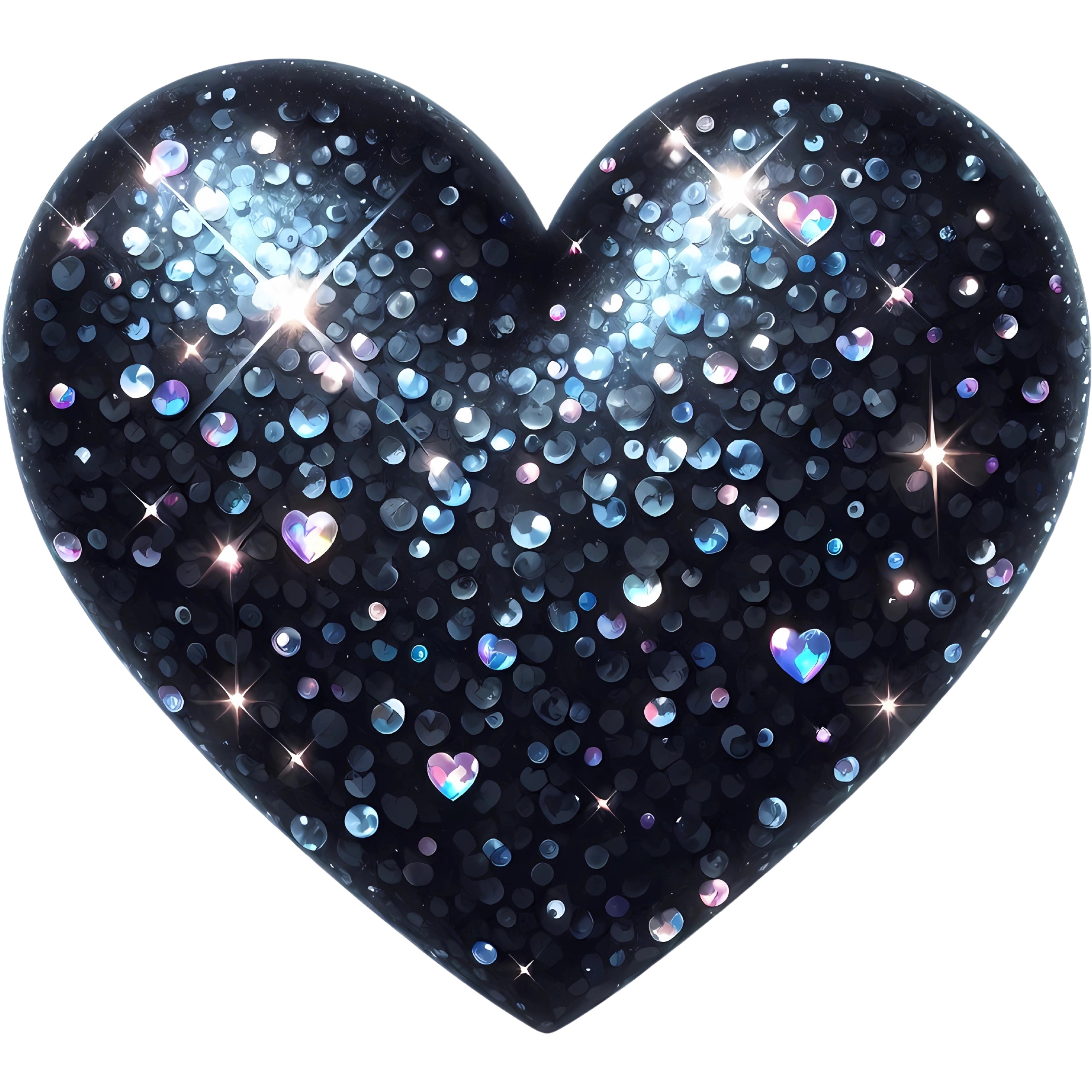Bügelbild Herz Juwel Schwarz