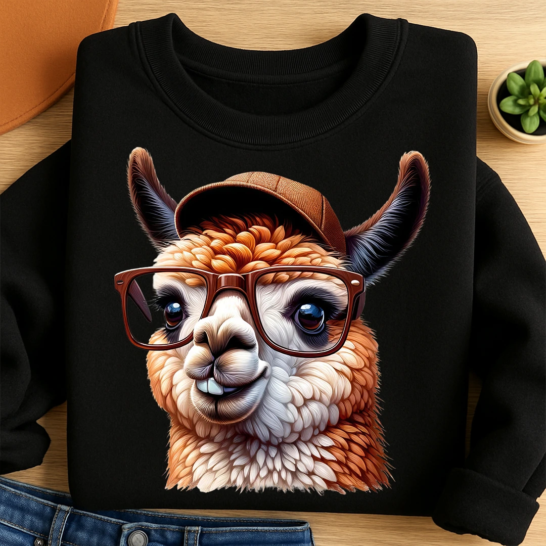 Bügelbild Hipster Lama