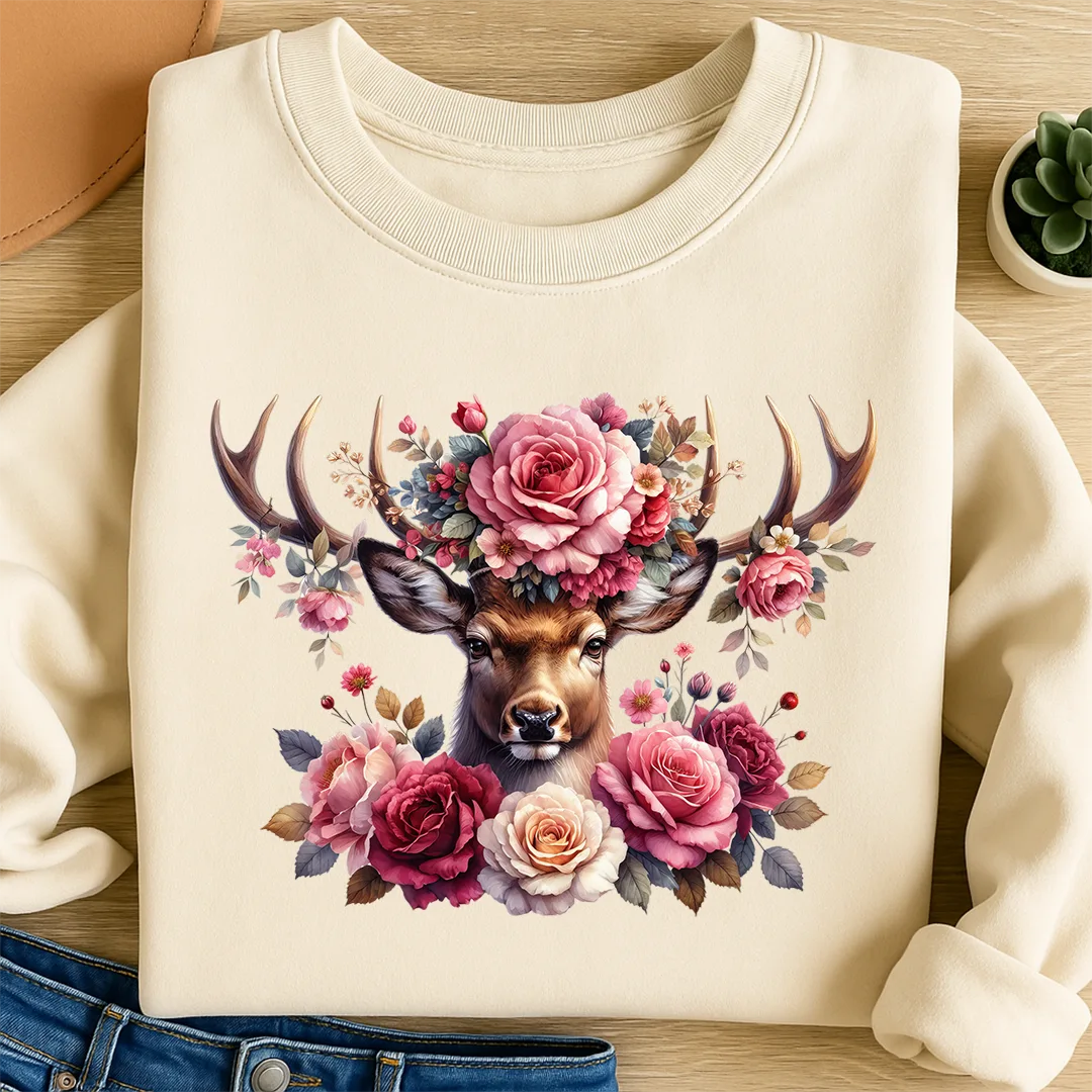 Bügelbild Hirsch Majestät der Blumen