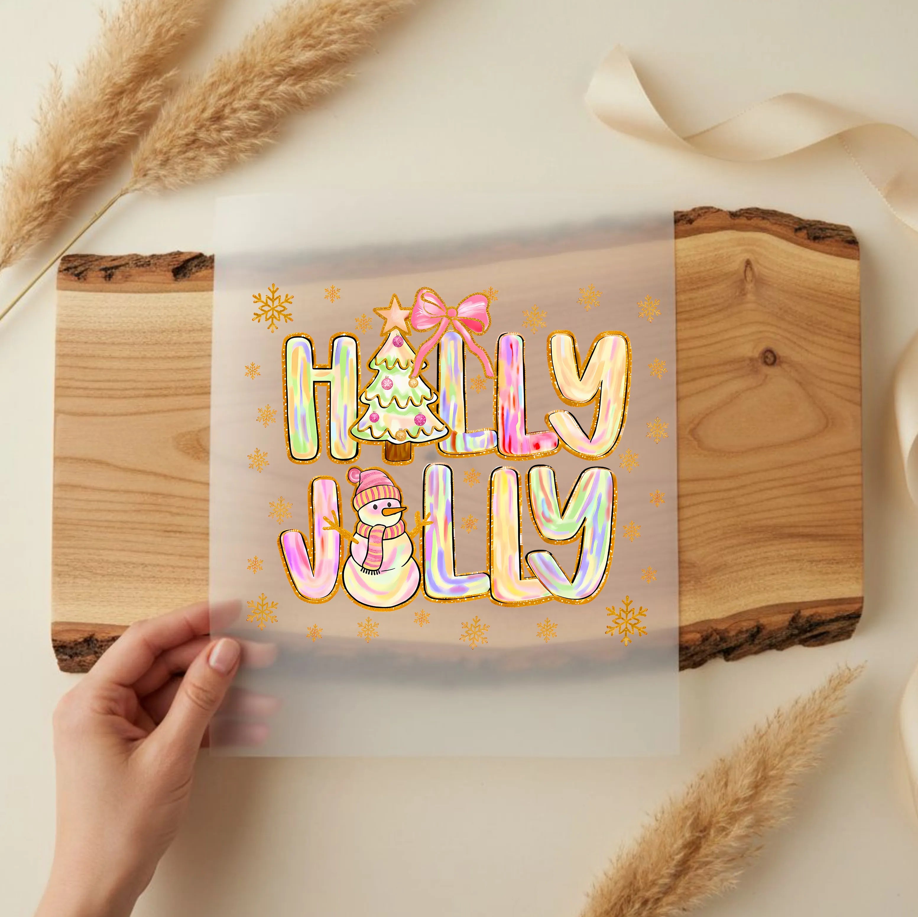 Bügelbild Holly Jolly Goldshine