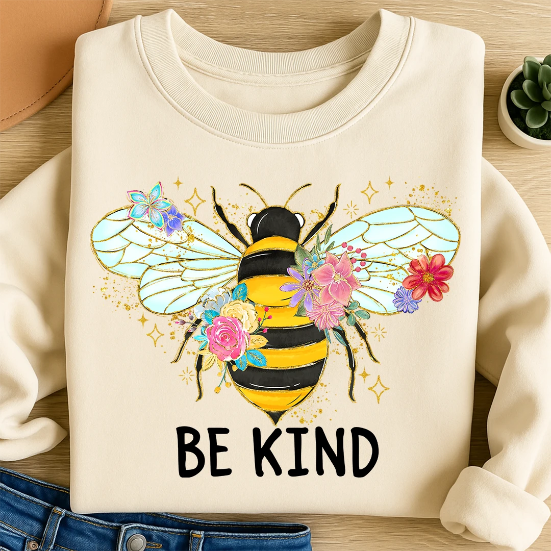 Bügelbild Hummel BE KIND