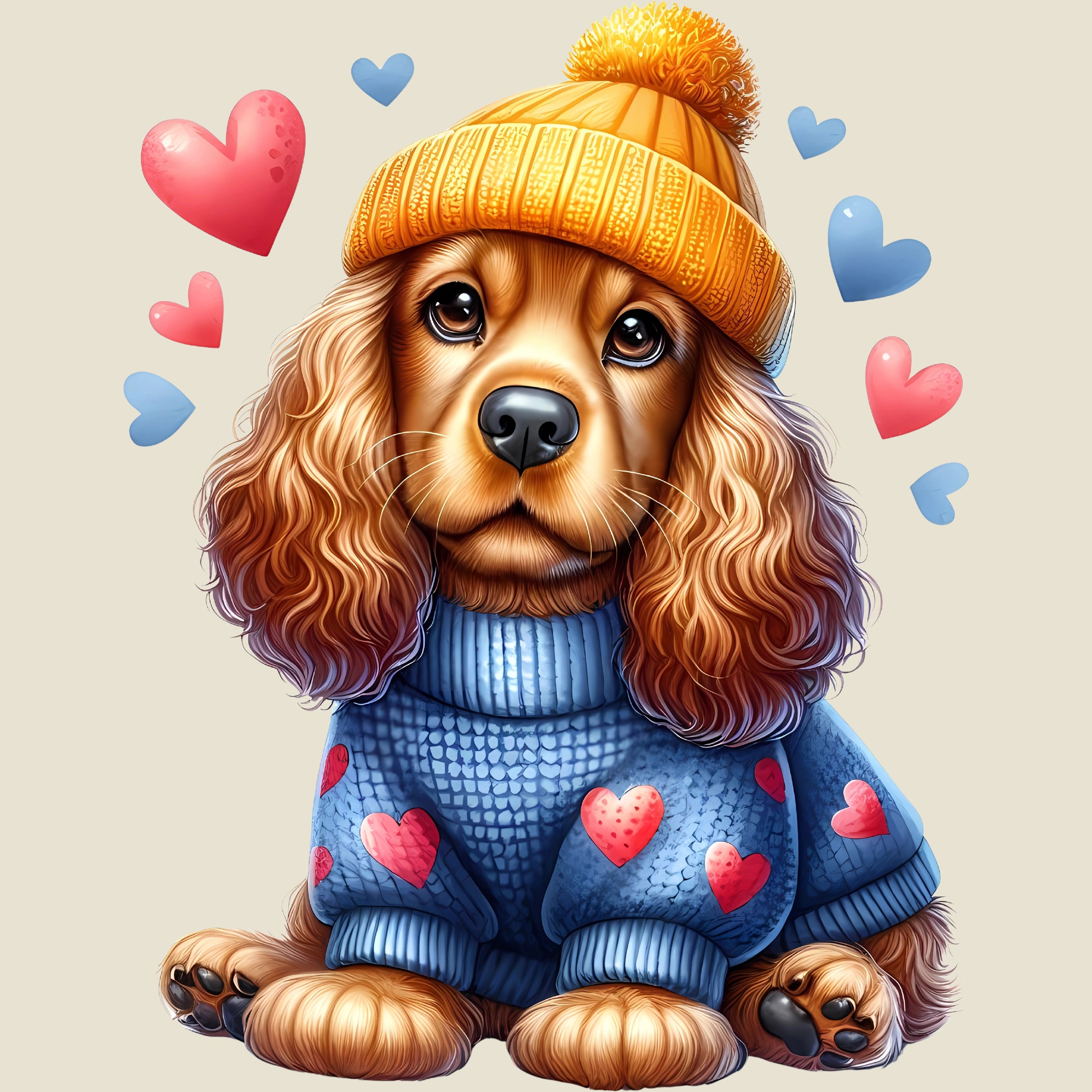 Bügelbild Hund Cocker Spaniel Leni Winterliebe