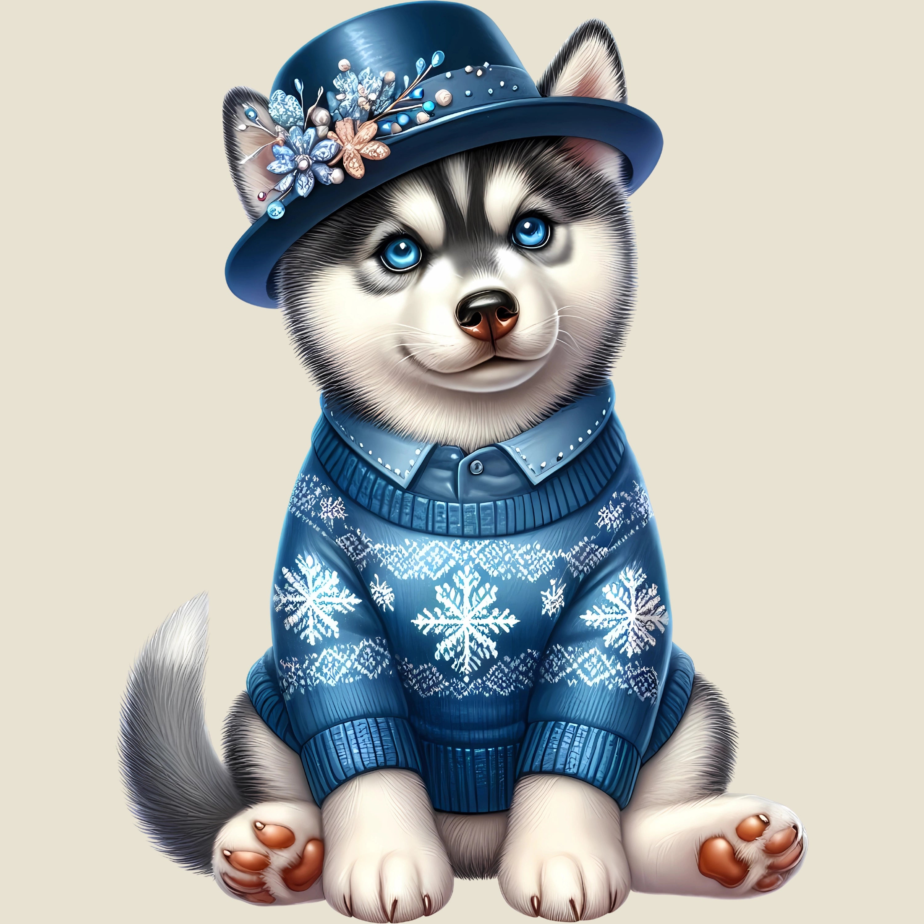 Bügelbild Hund Husky Nala Frostmoment