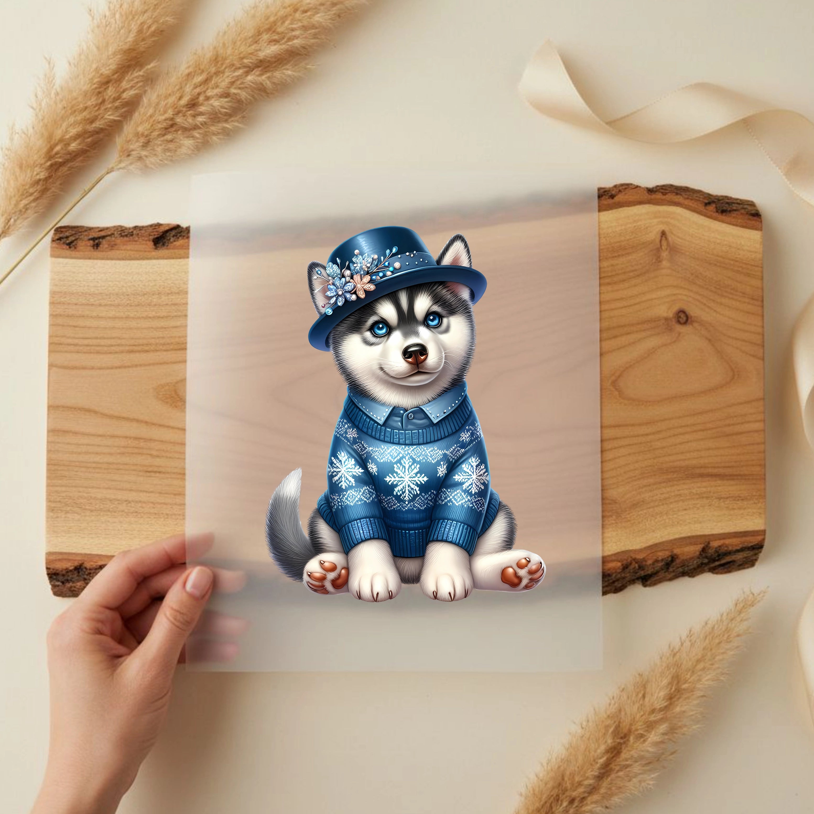 Bügelbild Hund Husky Nala Frostmoment