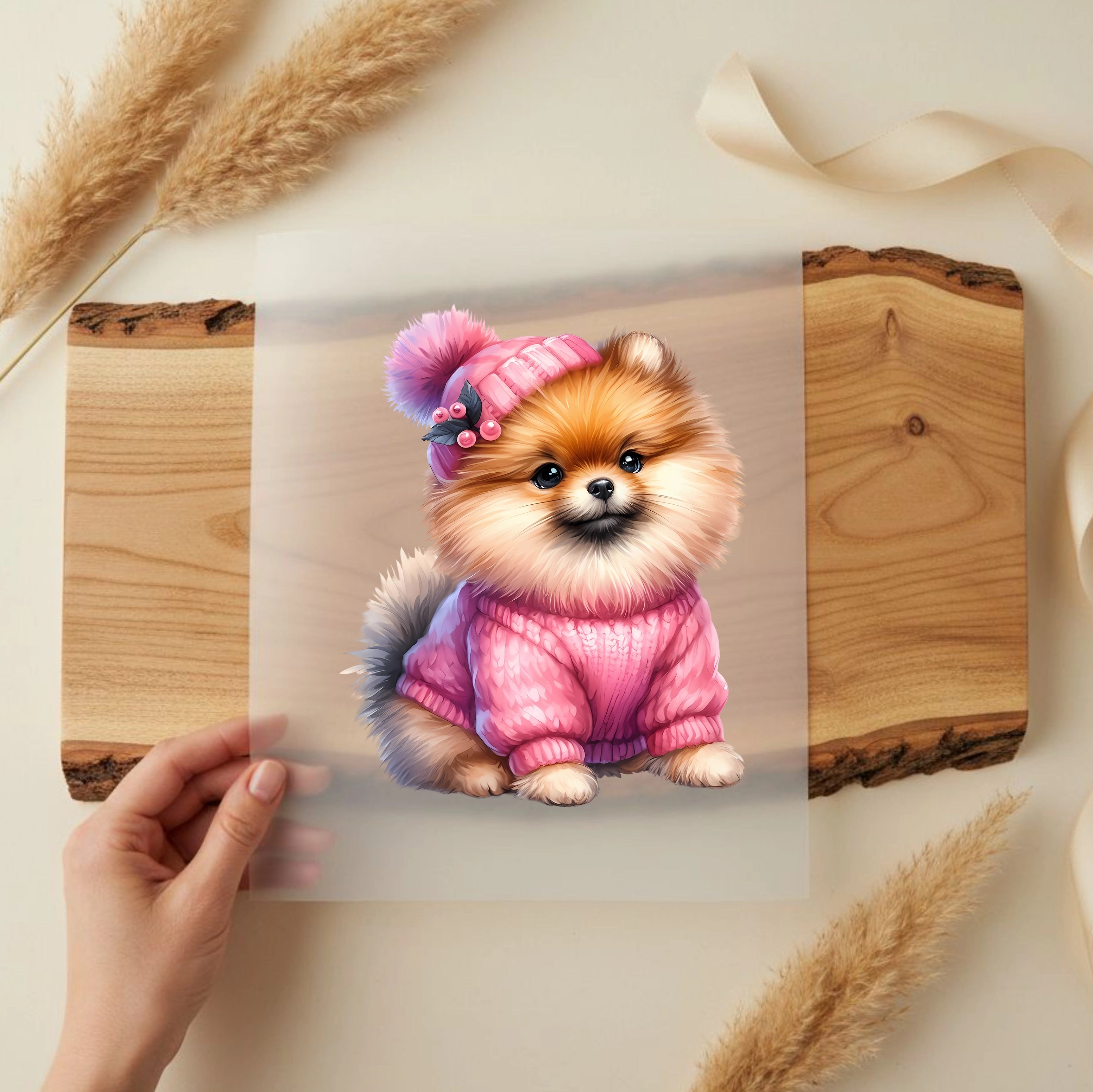 Bügelbild Hund Pomeranian Bella Winterprinzessin