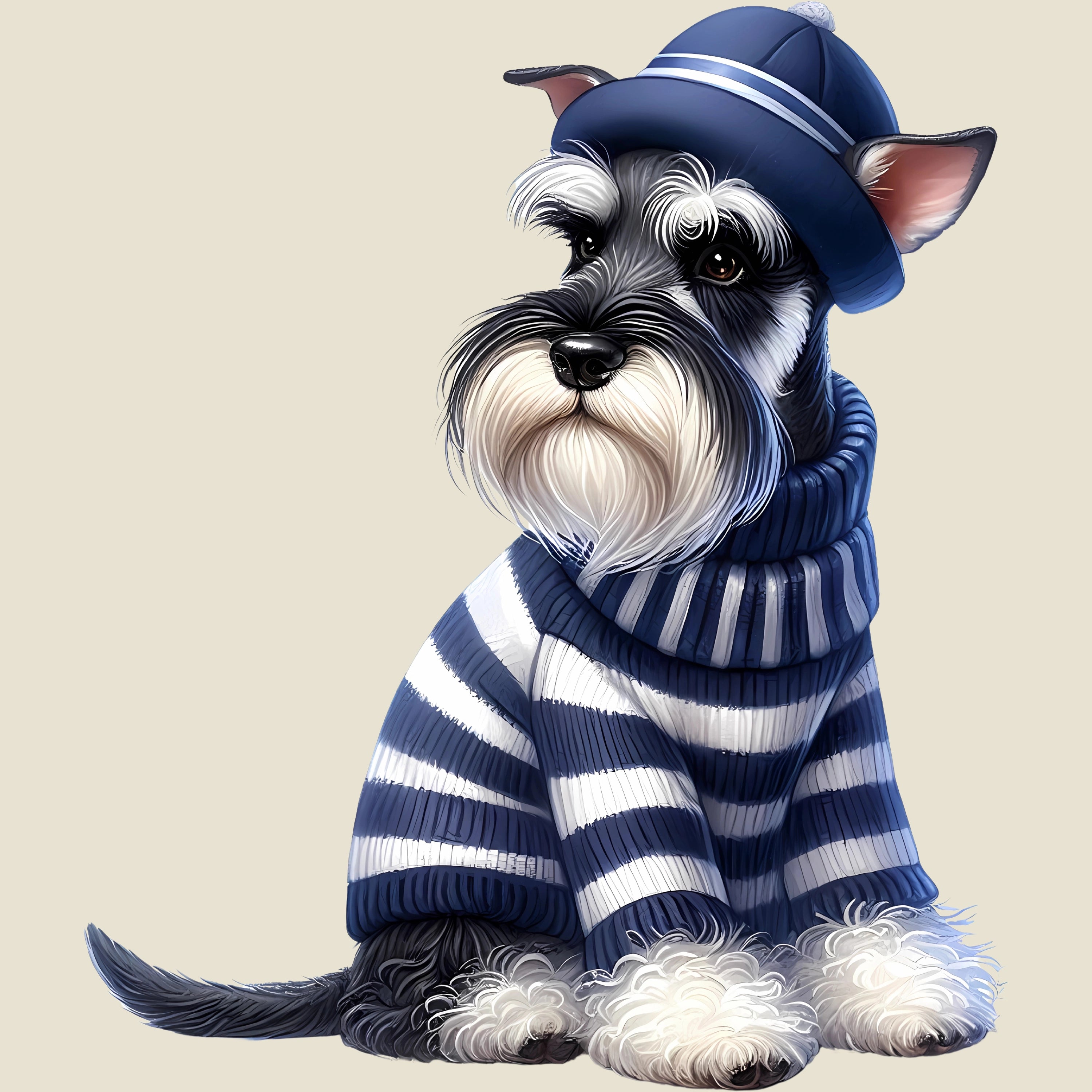 Bügelbild Hund Schnauzer Milo Frostglück