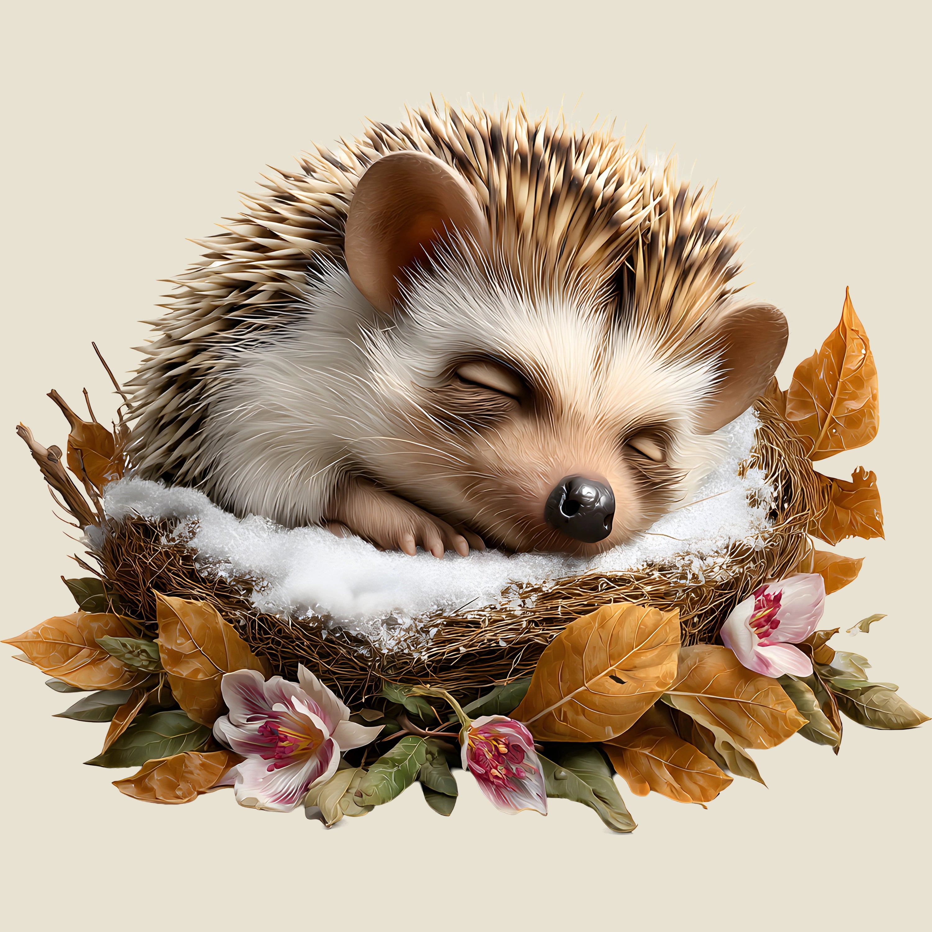 Bügelbild Igel Kuschelnest