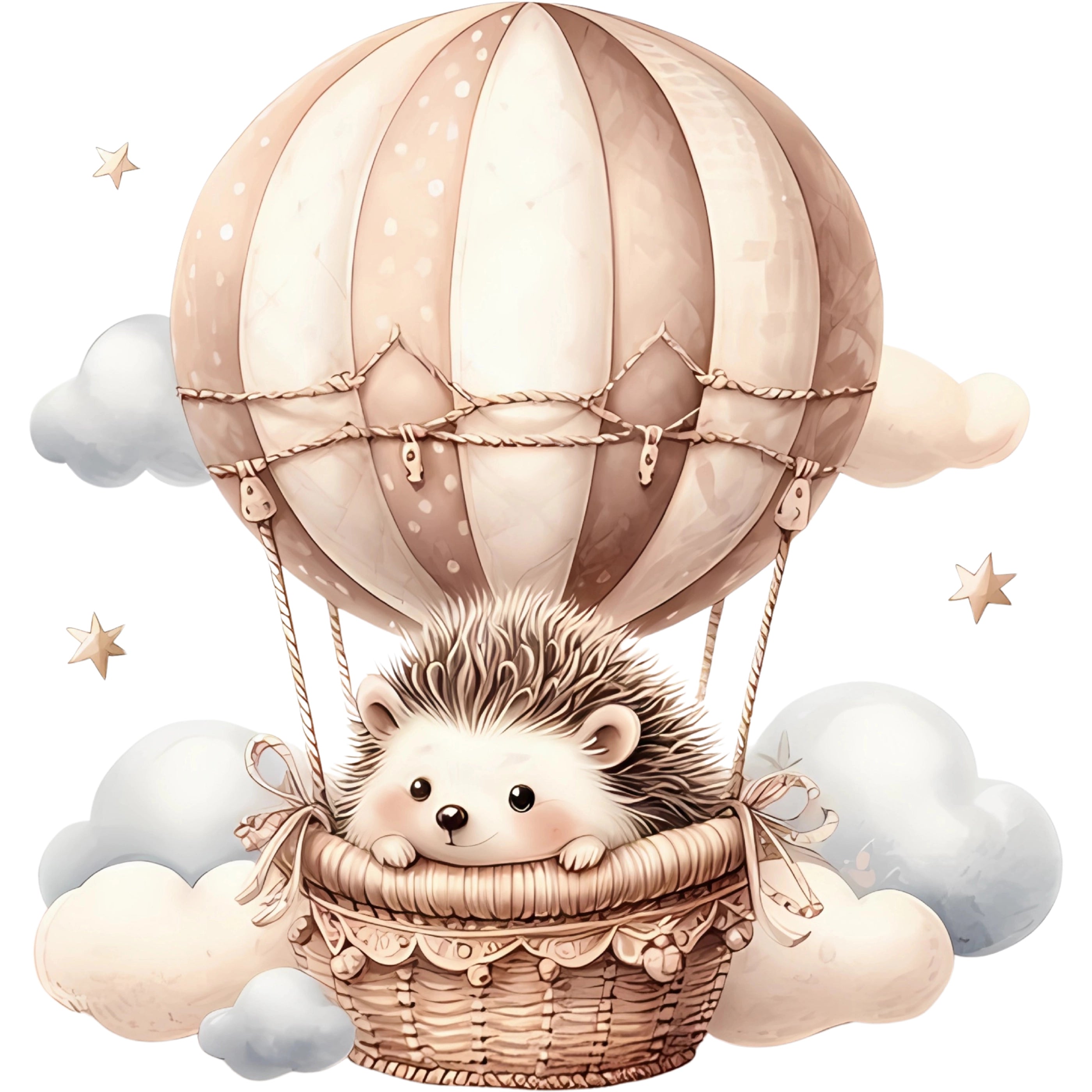 Bügelbild Igel Luftabenteuer