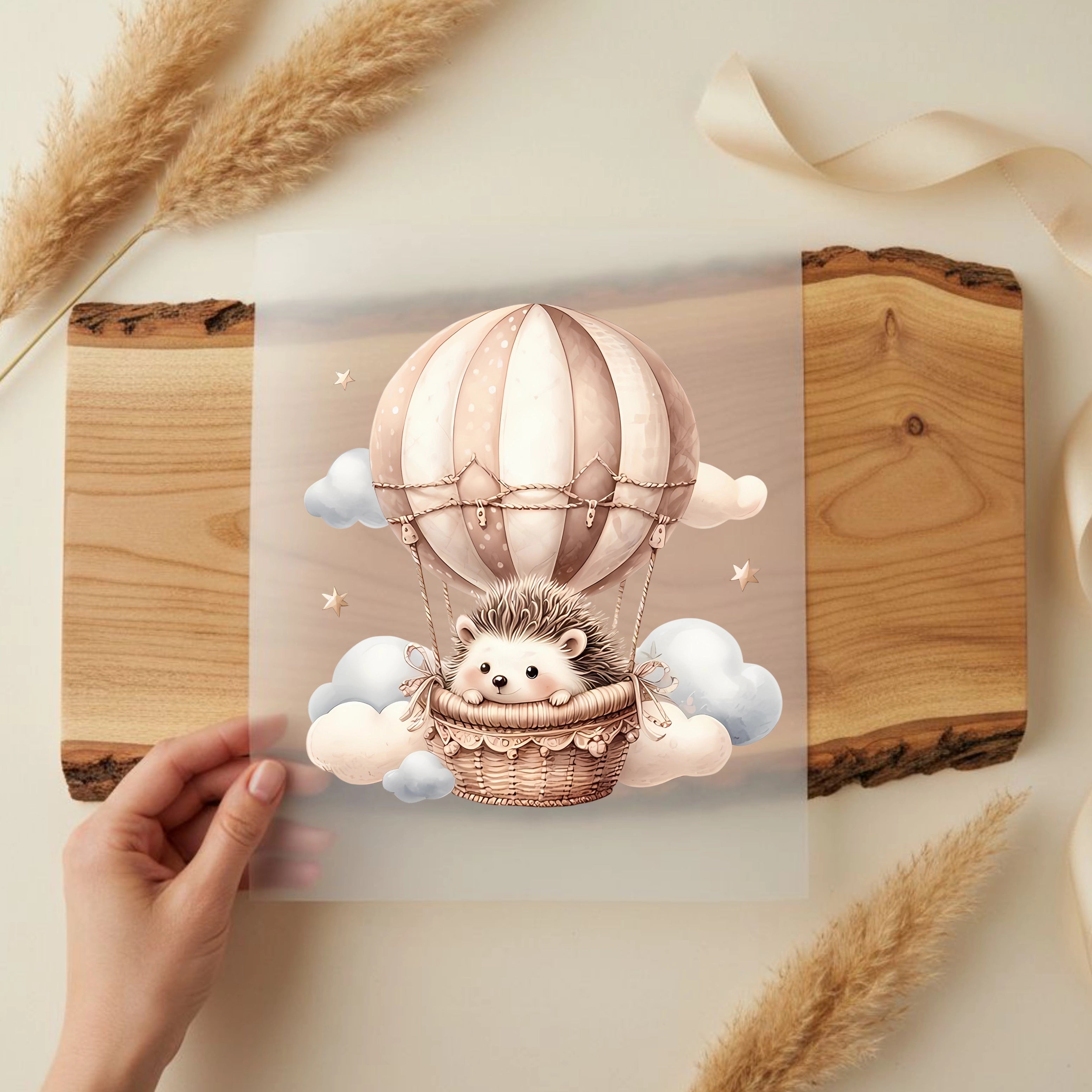 Bügelbild Igel Luftabenteuer