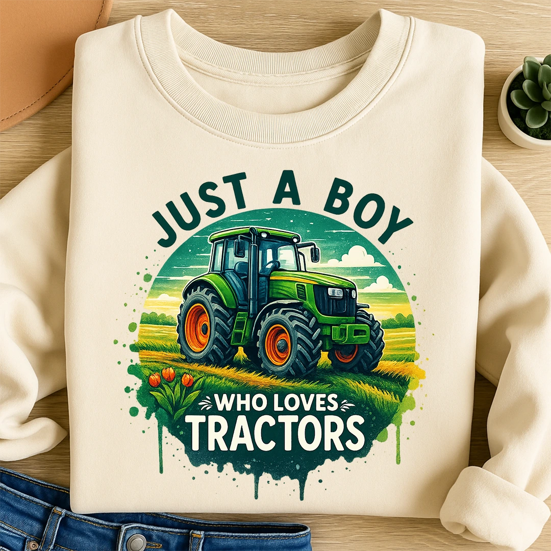 Bügelbild Just a Boy Traktor