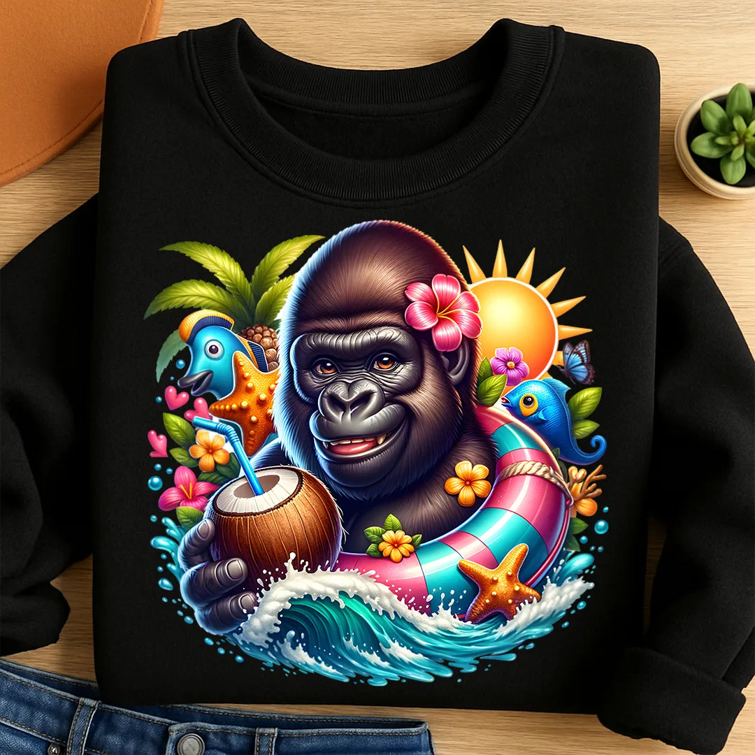 Bügelbild karibischer Gorilla Bobo