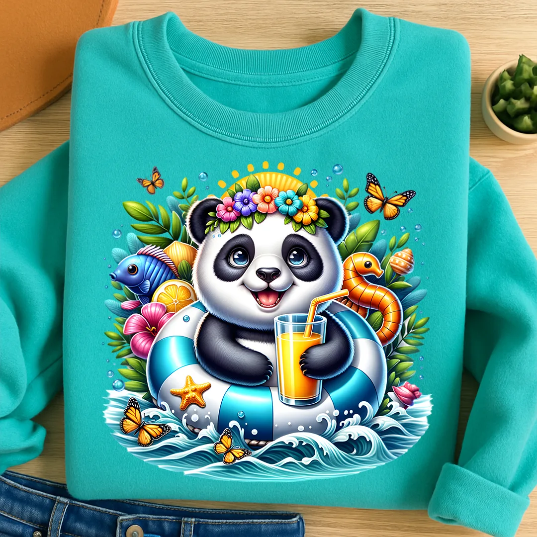 Bügelbild karibischer Panda Krümel