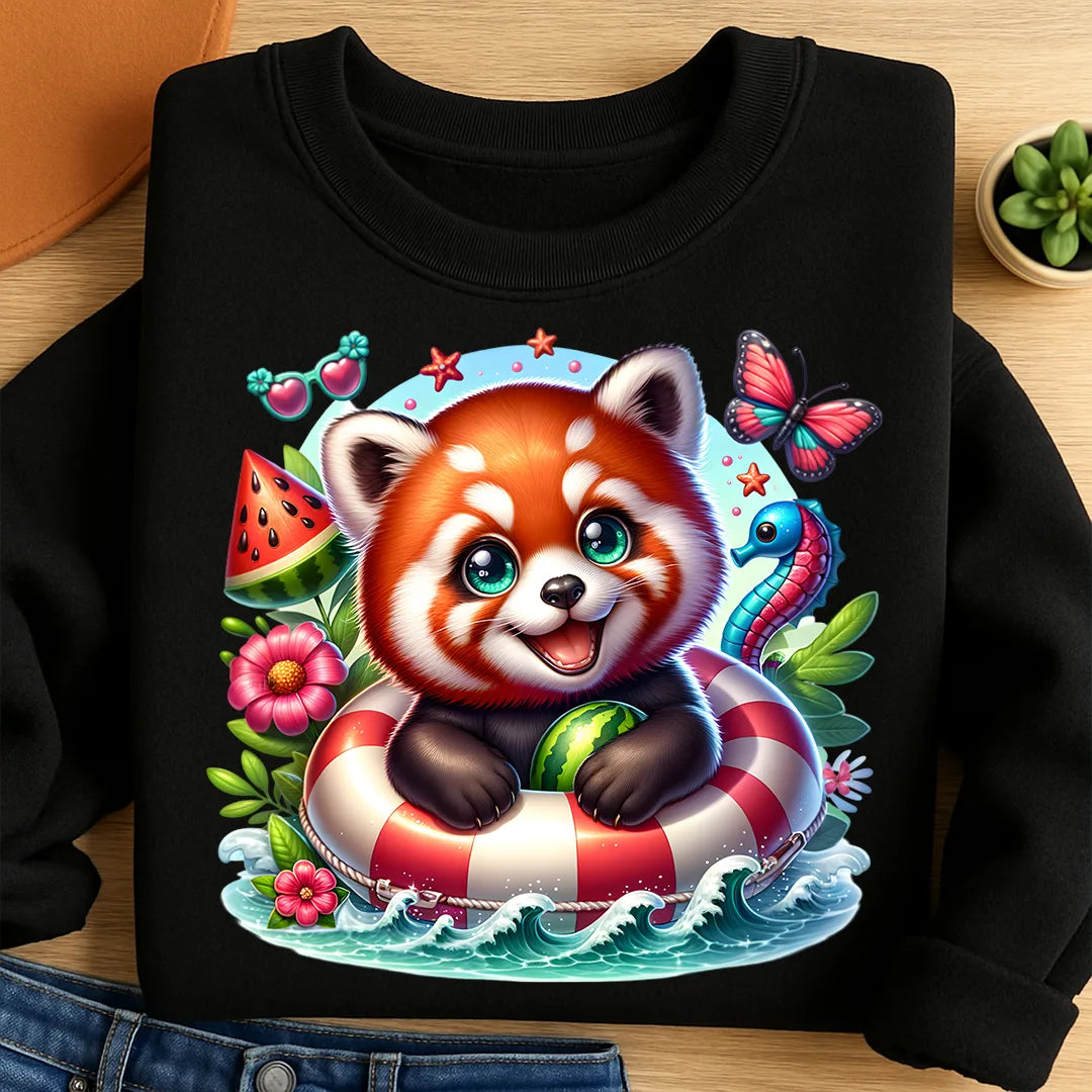 Bügelbild karibischer Roter Panda Wuschel