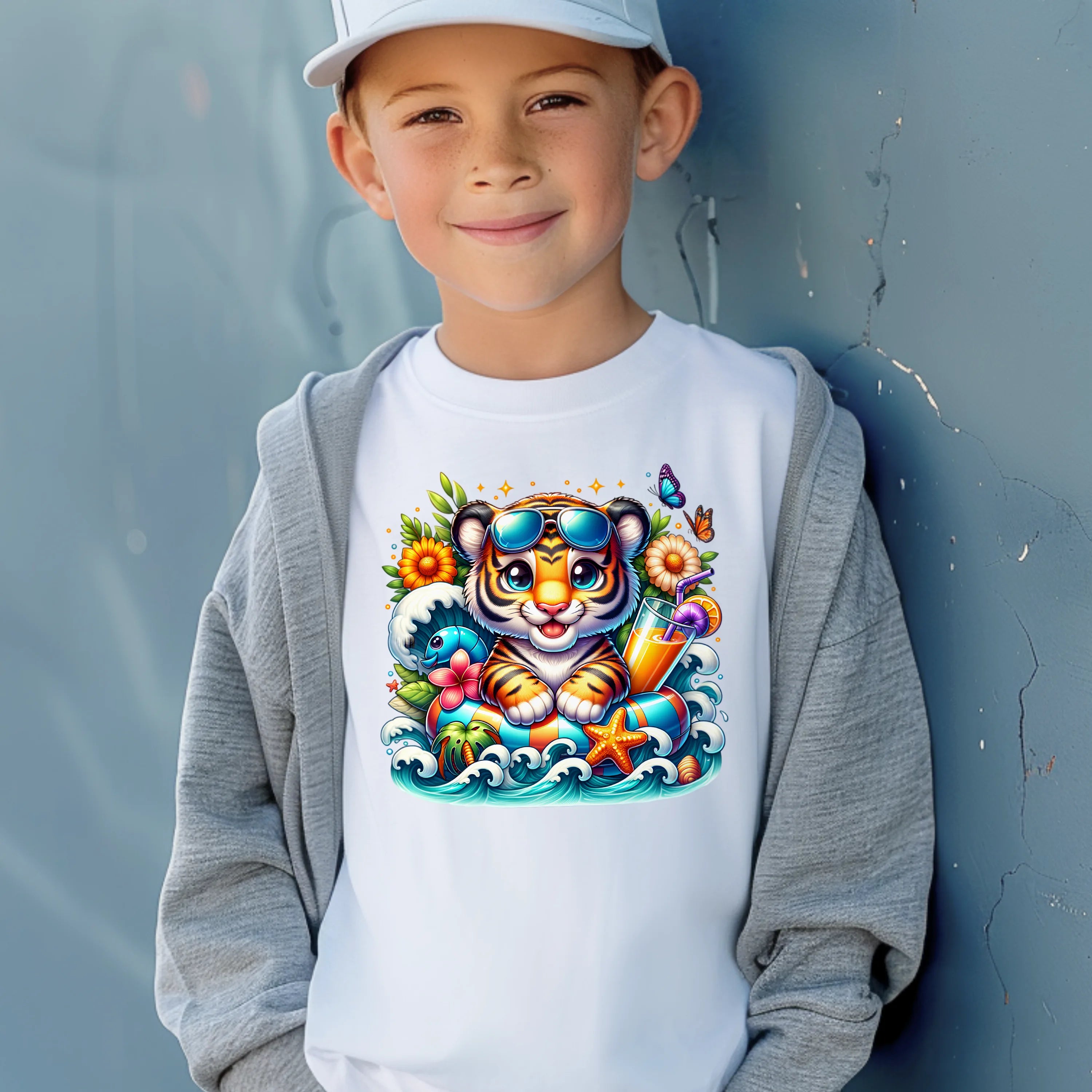 Bügelbild karibischer Tiger Zottel - S