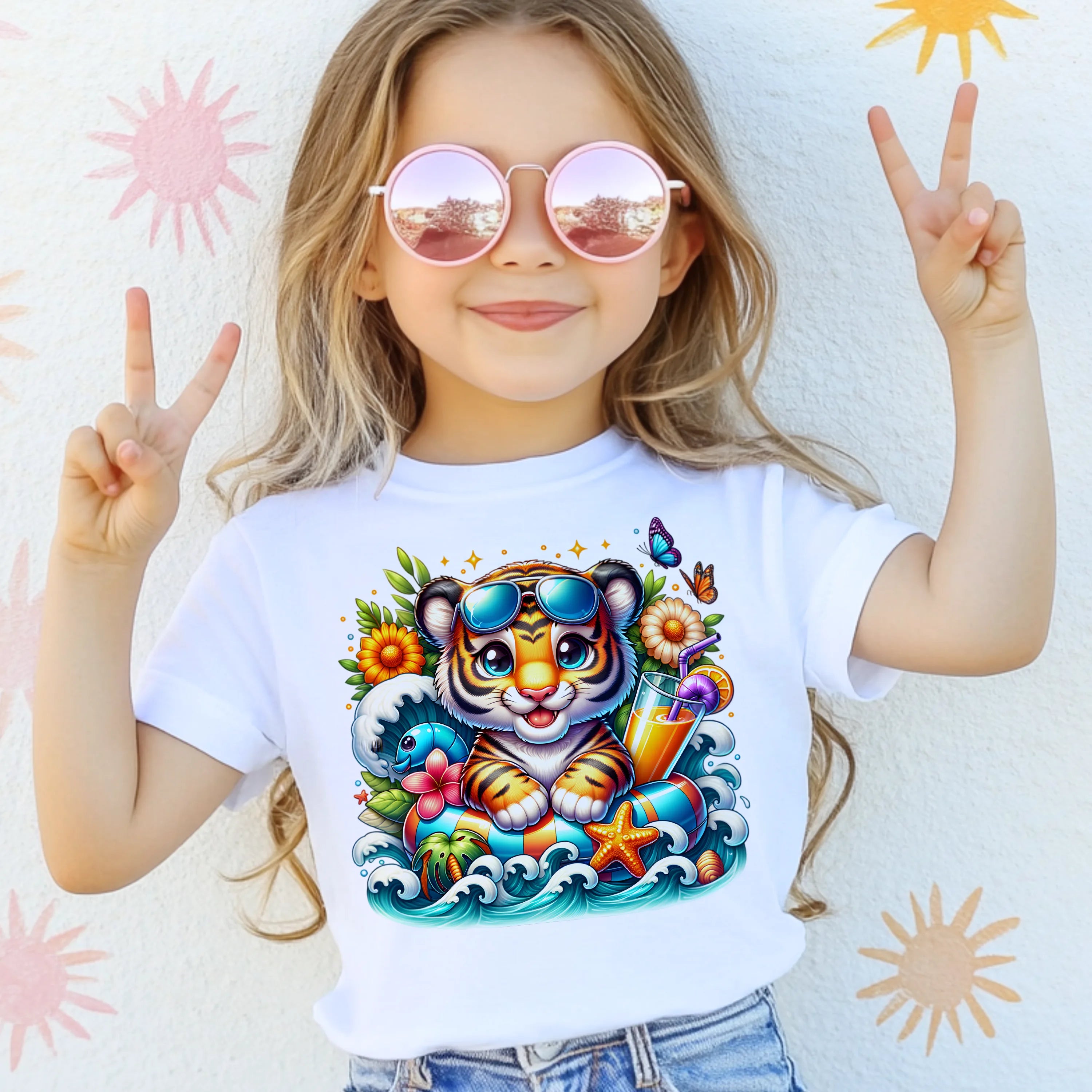 Bügelbild karibischer Tiger Zottel - S