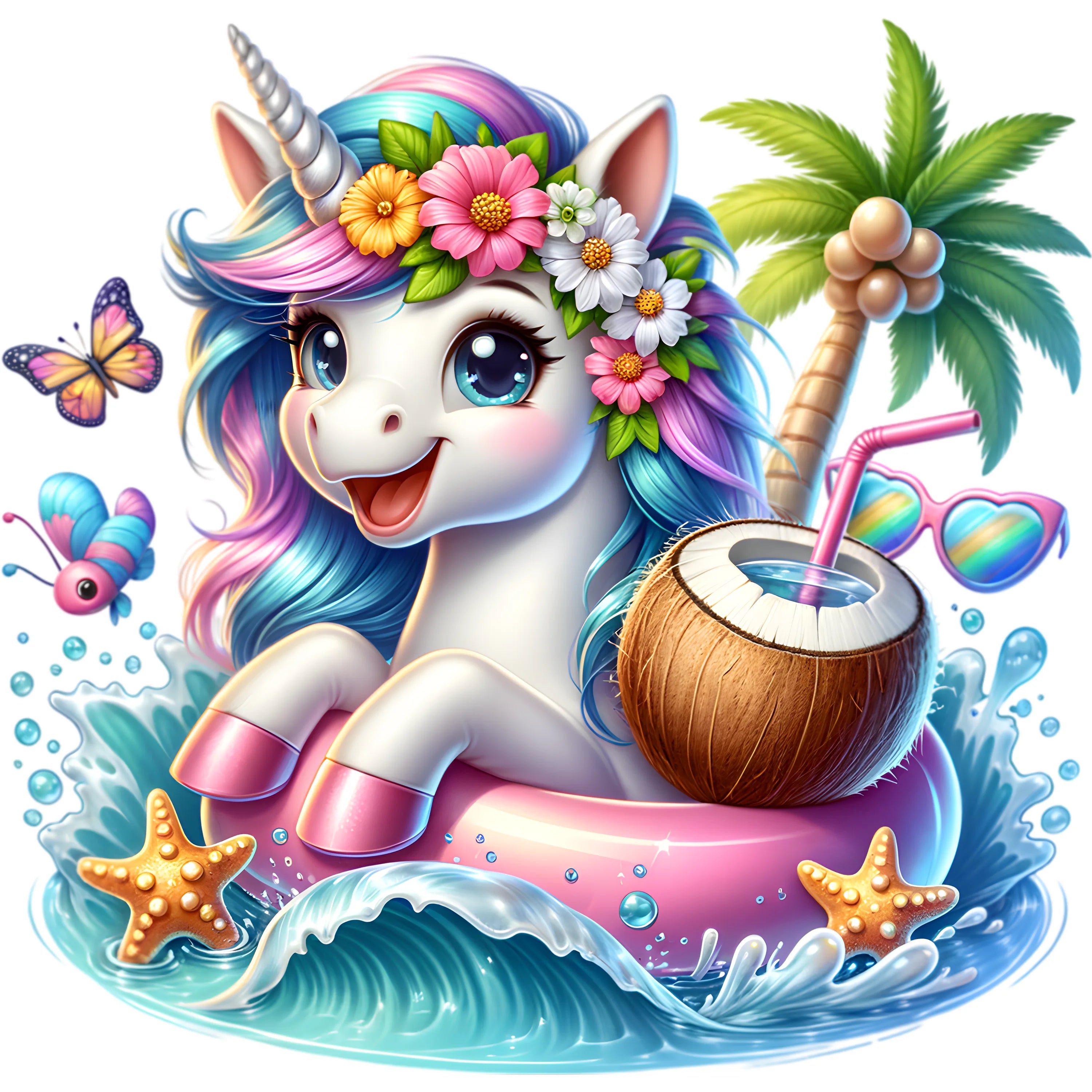 Bügelbild karibisches Einhorn Nuki - S