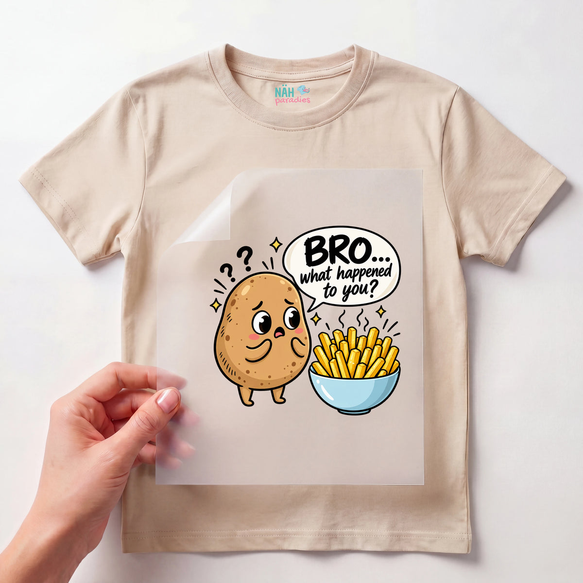 Bügelbild Kartoffel Bro Pommes
