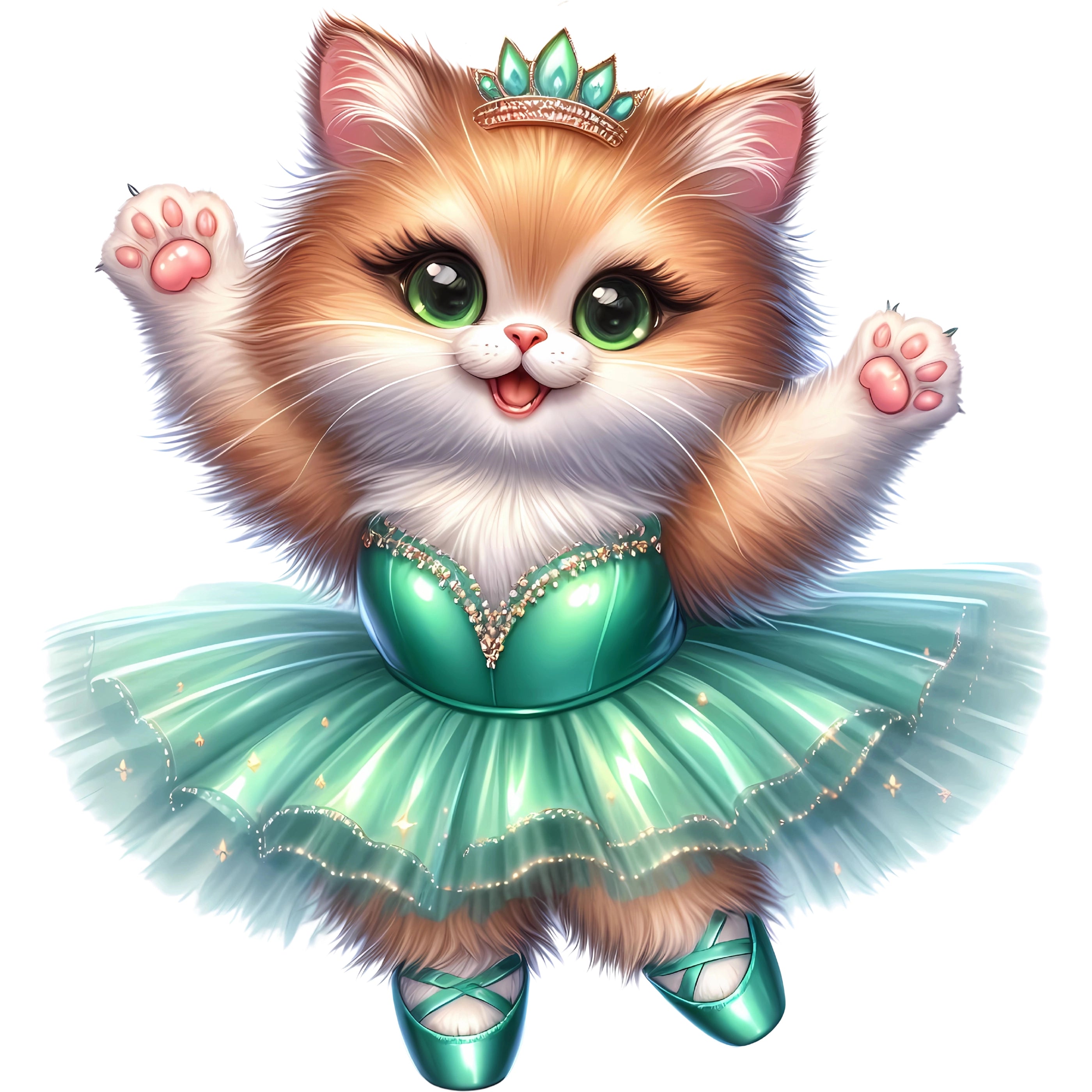 Bügelbild Katze Ballerina Mint