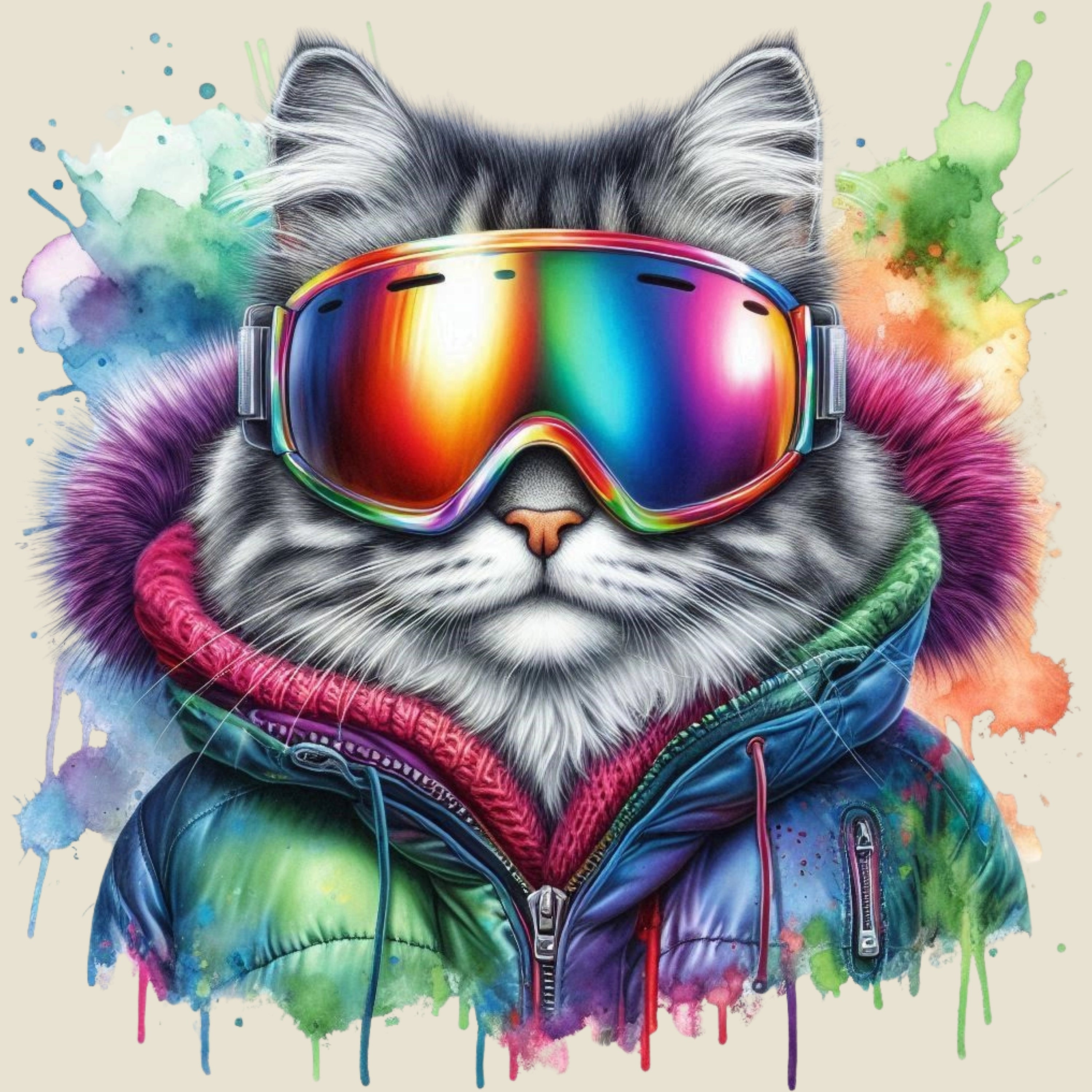 Bügelbild Katze Eisblick