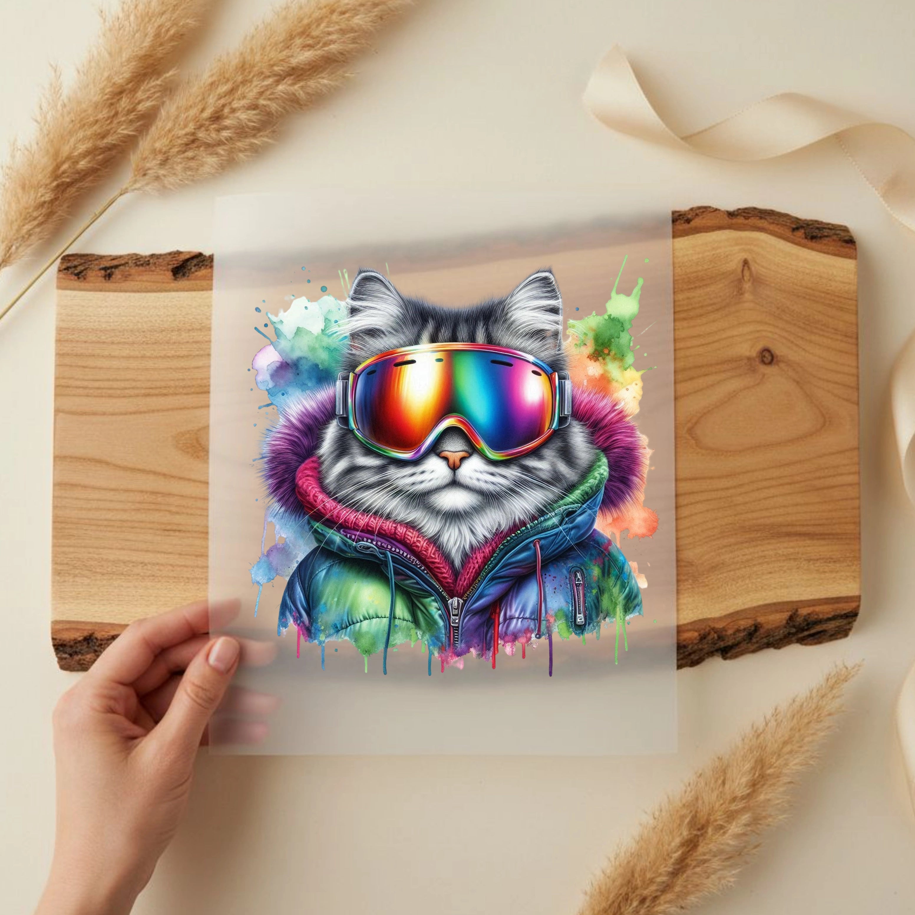 Bügelbild Katze Eisblick