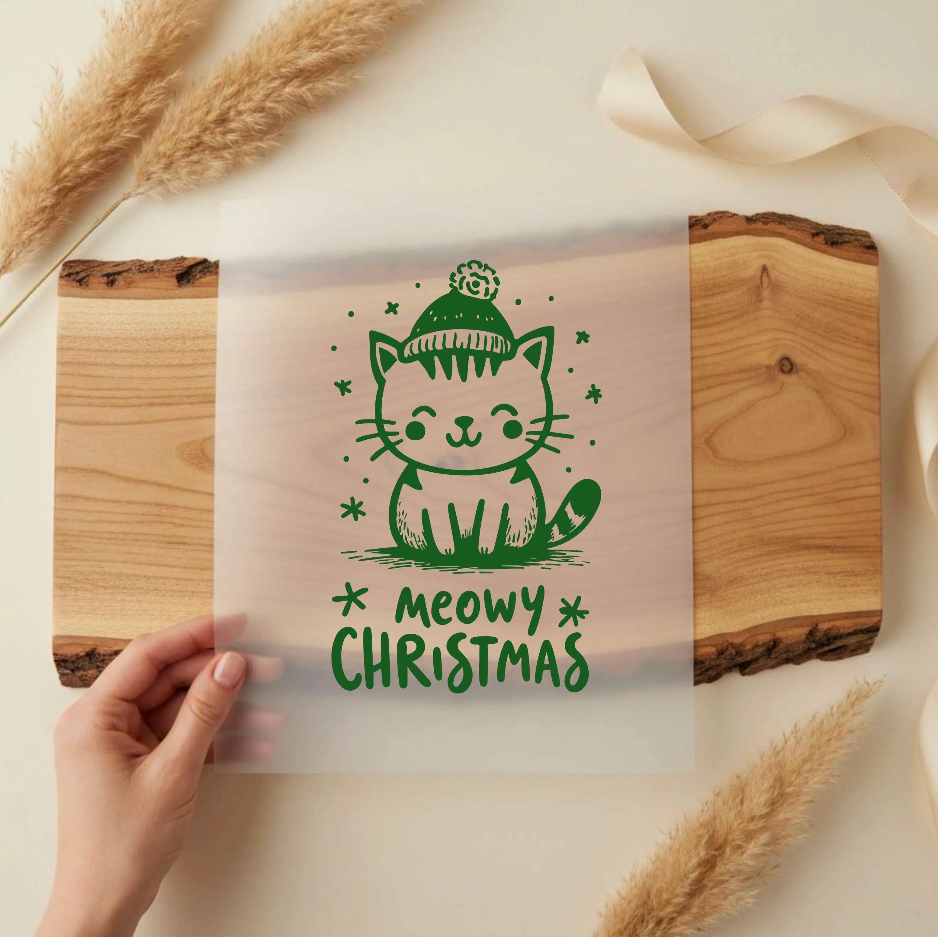 Bügelbild Katze Meowy Christmas