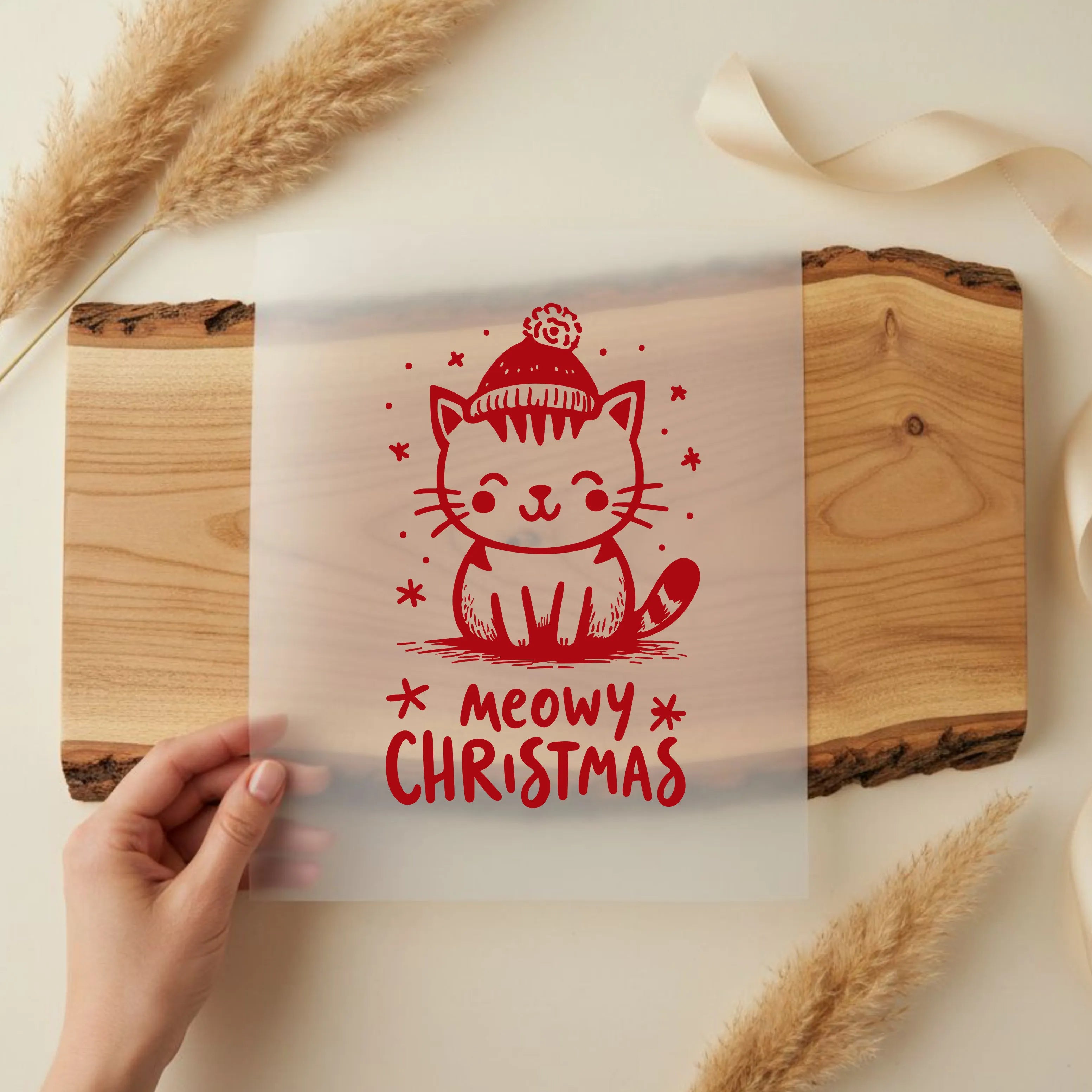 Bügelbild Katze Meowy Christmas