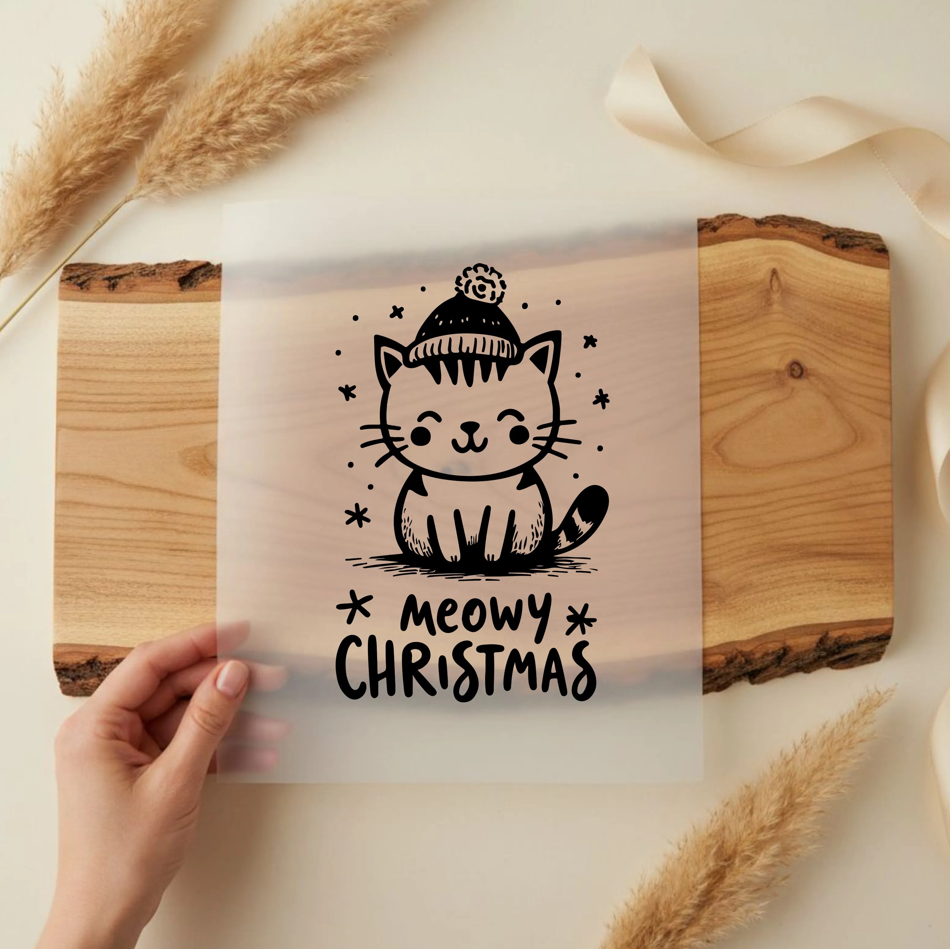 Bügelbild Katze Meowy Christmas