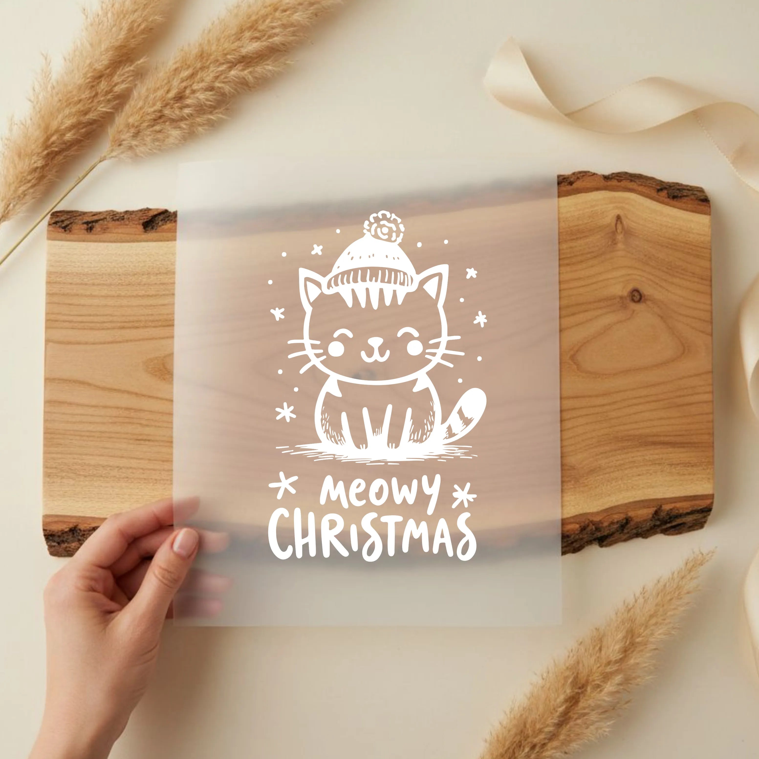 Bügelbild Katze Meowy Christmas