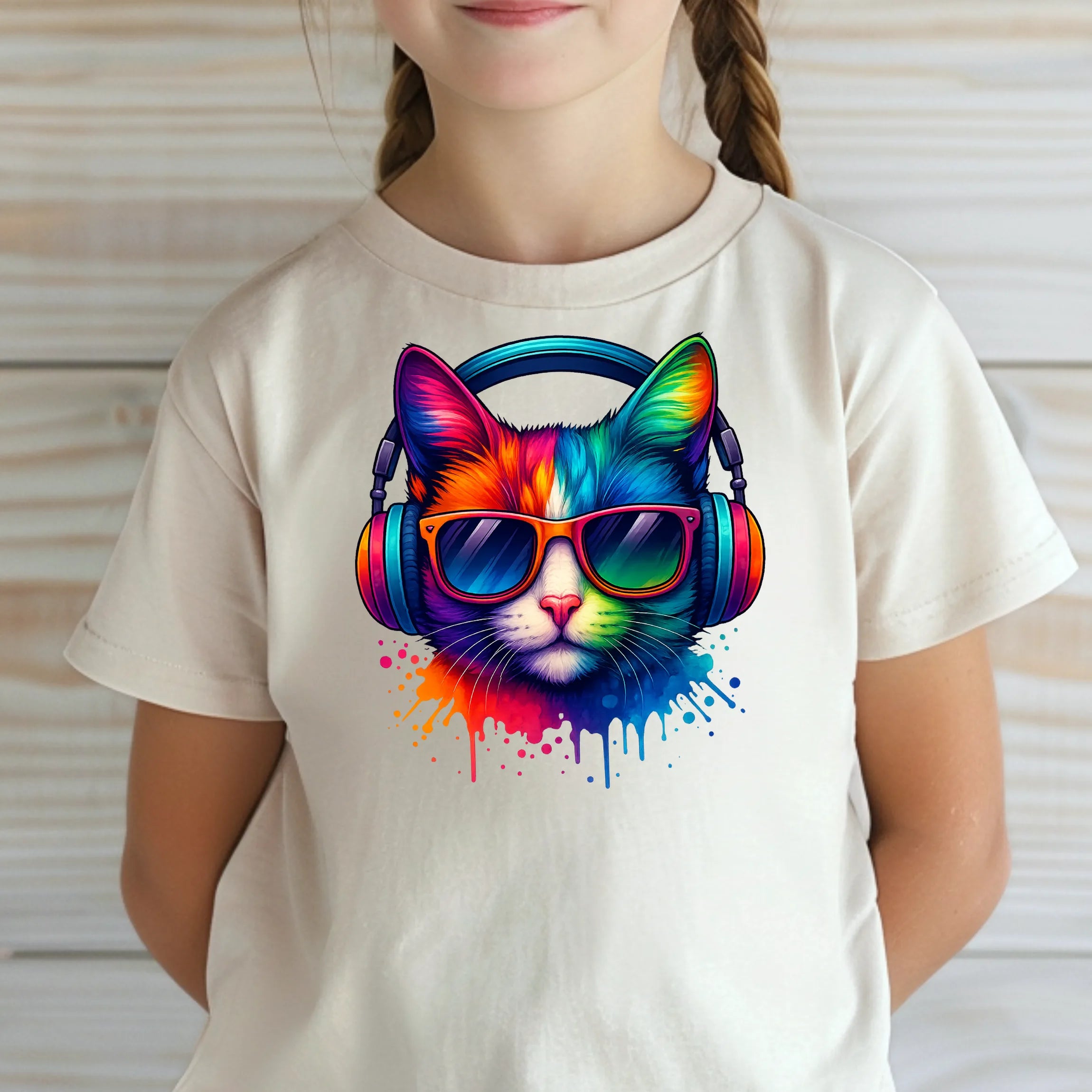 Bügelbild Katze Miau Music