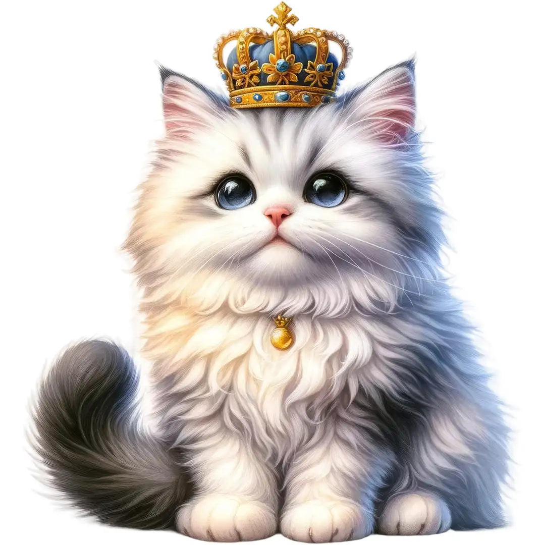 Bügelbild Katze Miezekrone - S