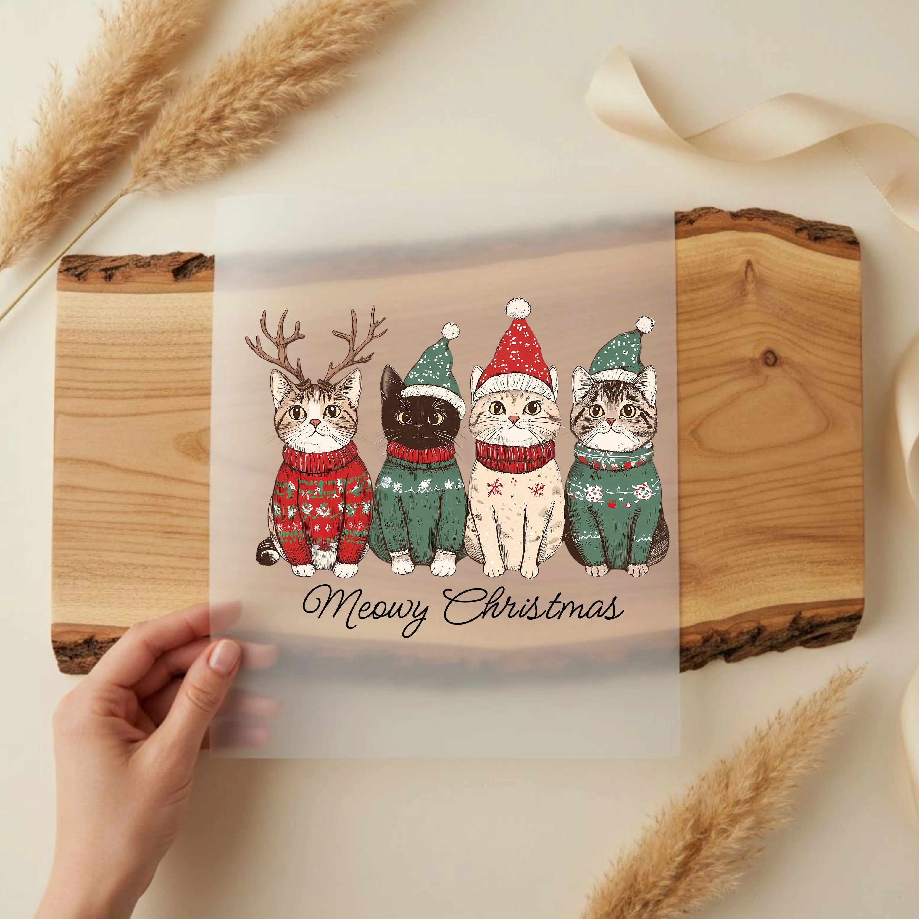 Bügelbild Katzenfreunde Meowy Christmas