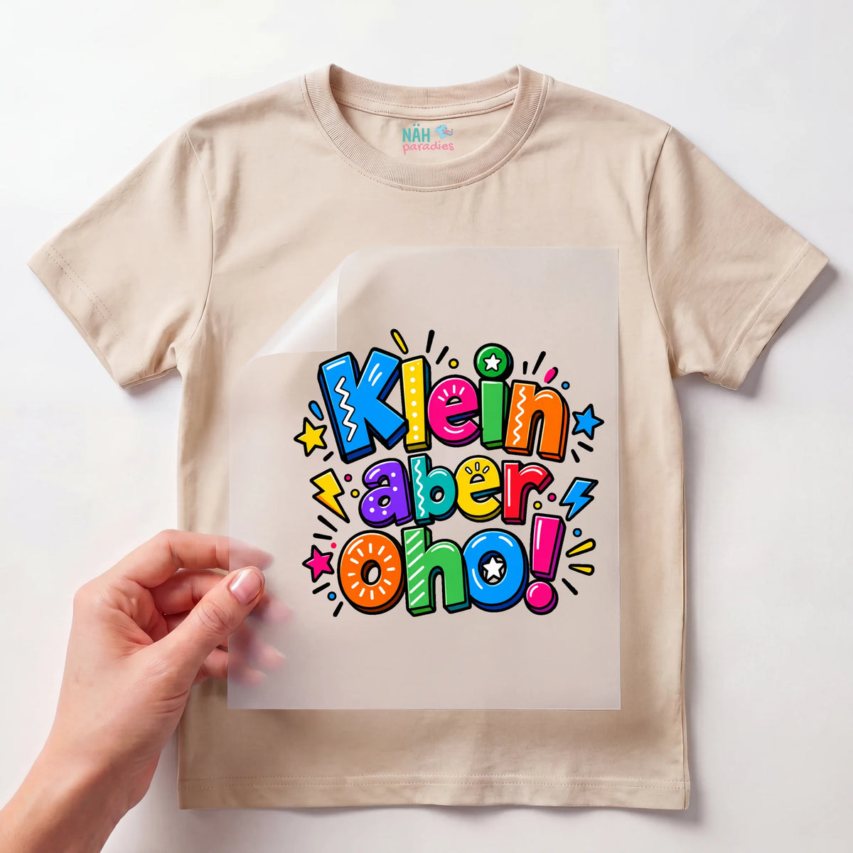 Bügelbild Klein aber Oho Bunt