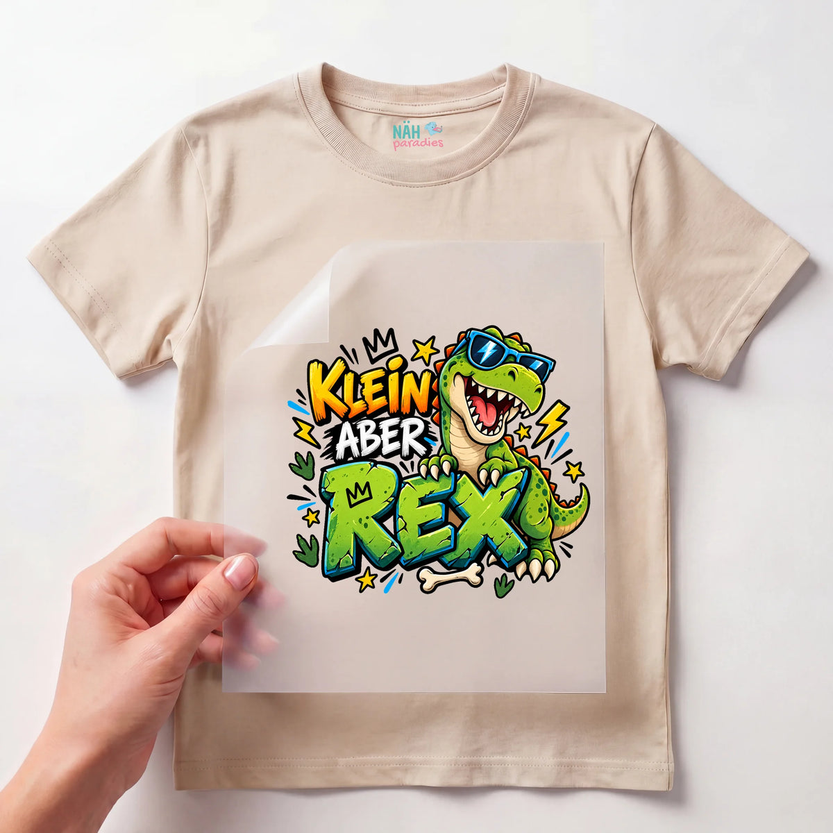 Bügelbild Klein aber Rex Dino
