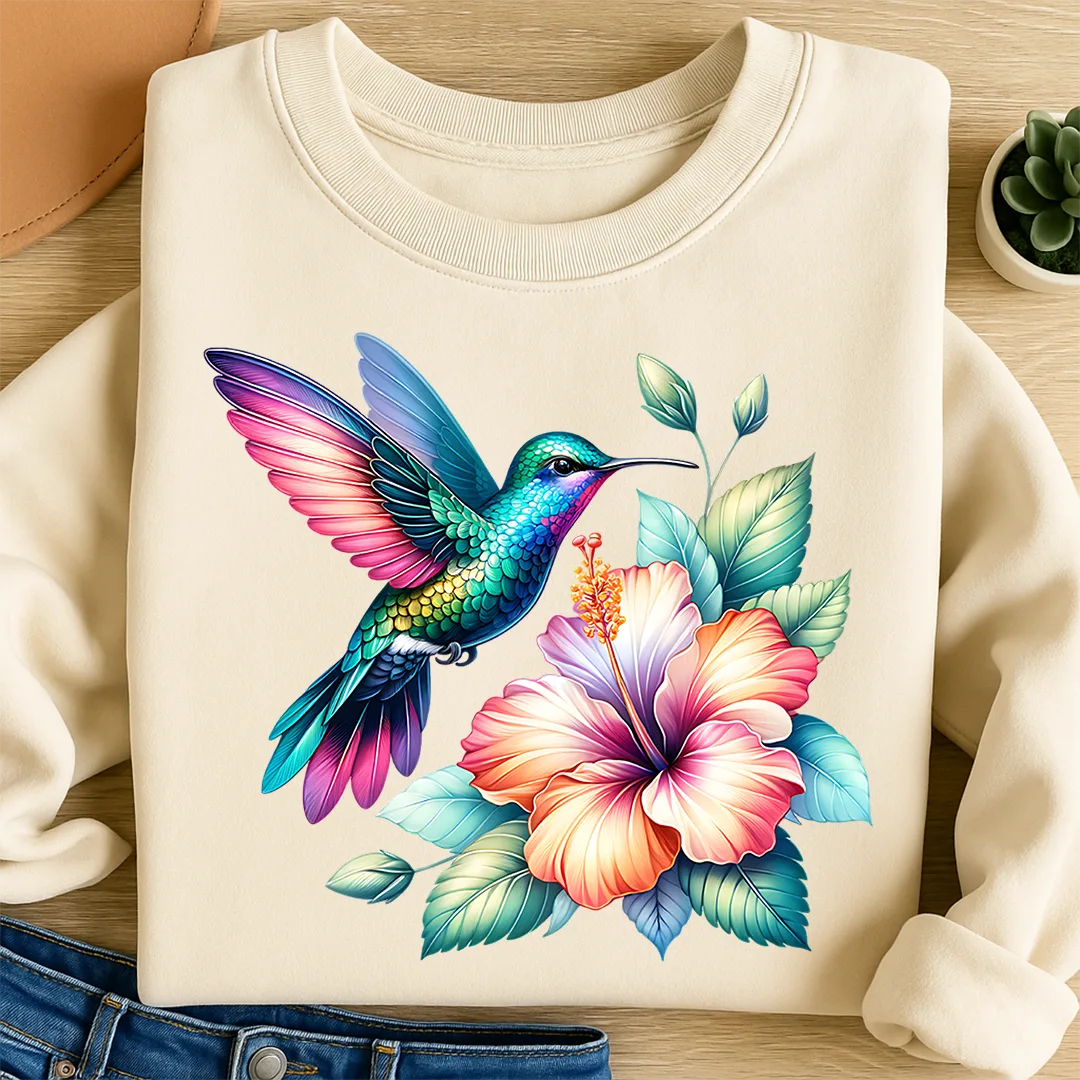 Bügelbild Kolibri Blüte