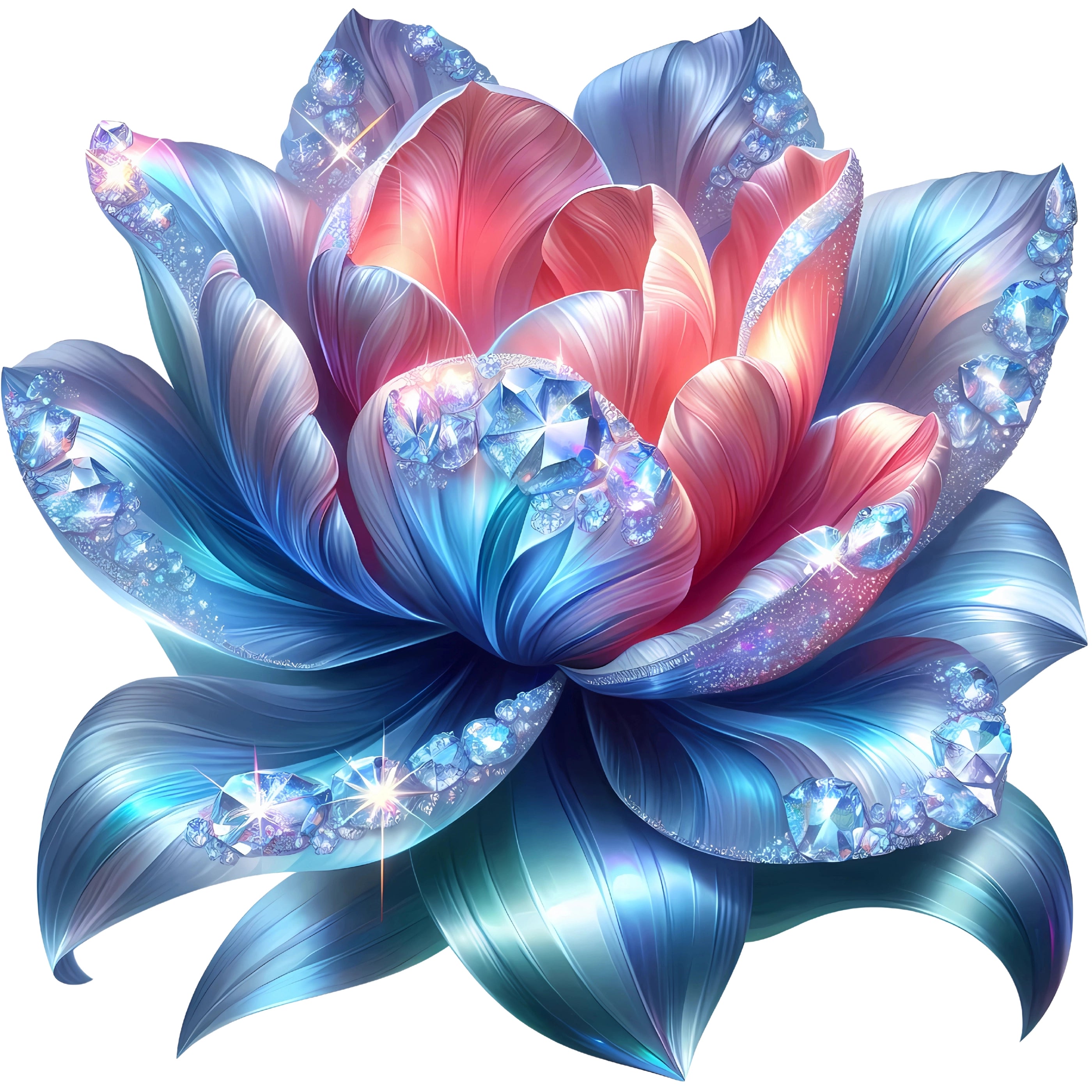 Bügelbild Kristall Lotusblume