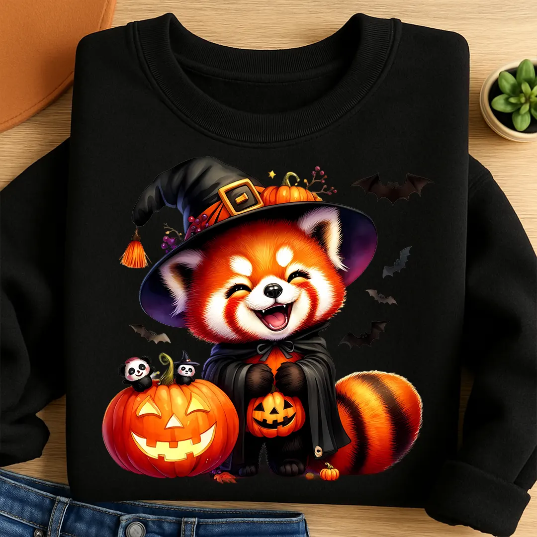 Bügelbild Kürbisfreund Roter Panda
