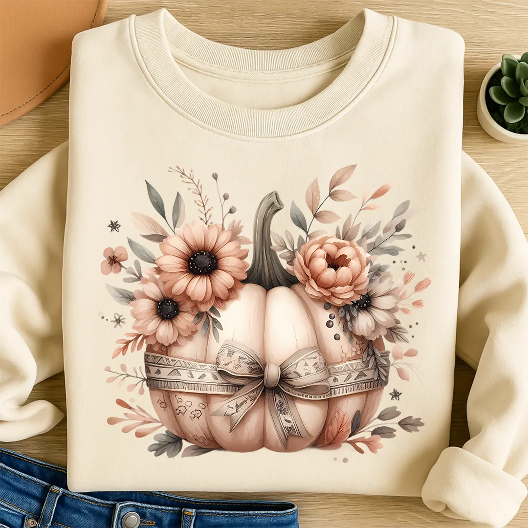 Bügelbild Kürbisromantik Herbstblüten