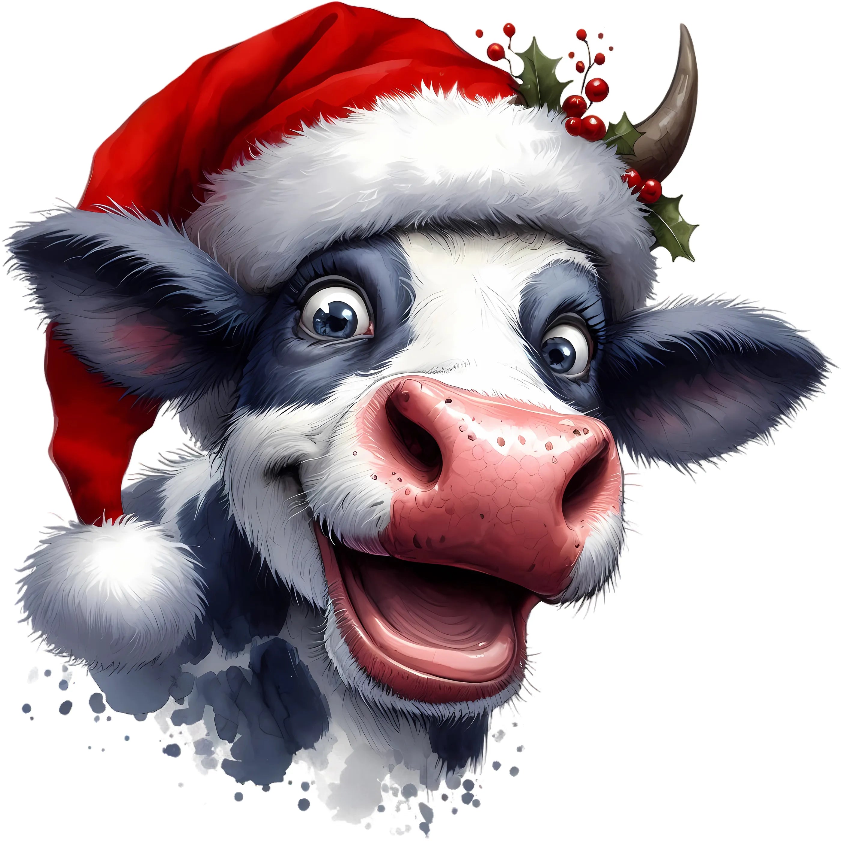 Bügelbild Kuh Winterwunder