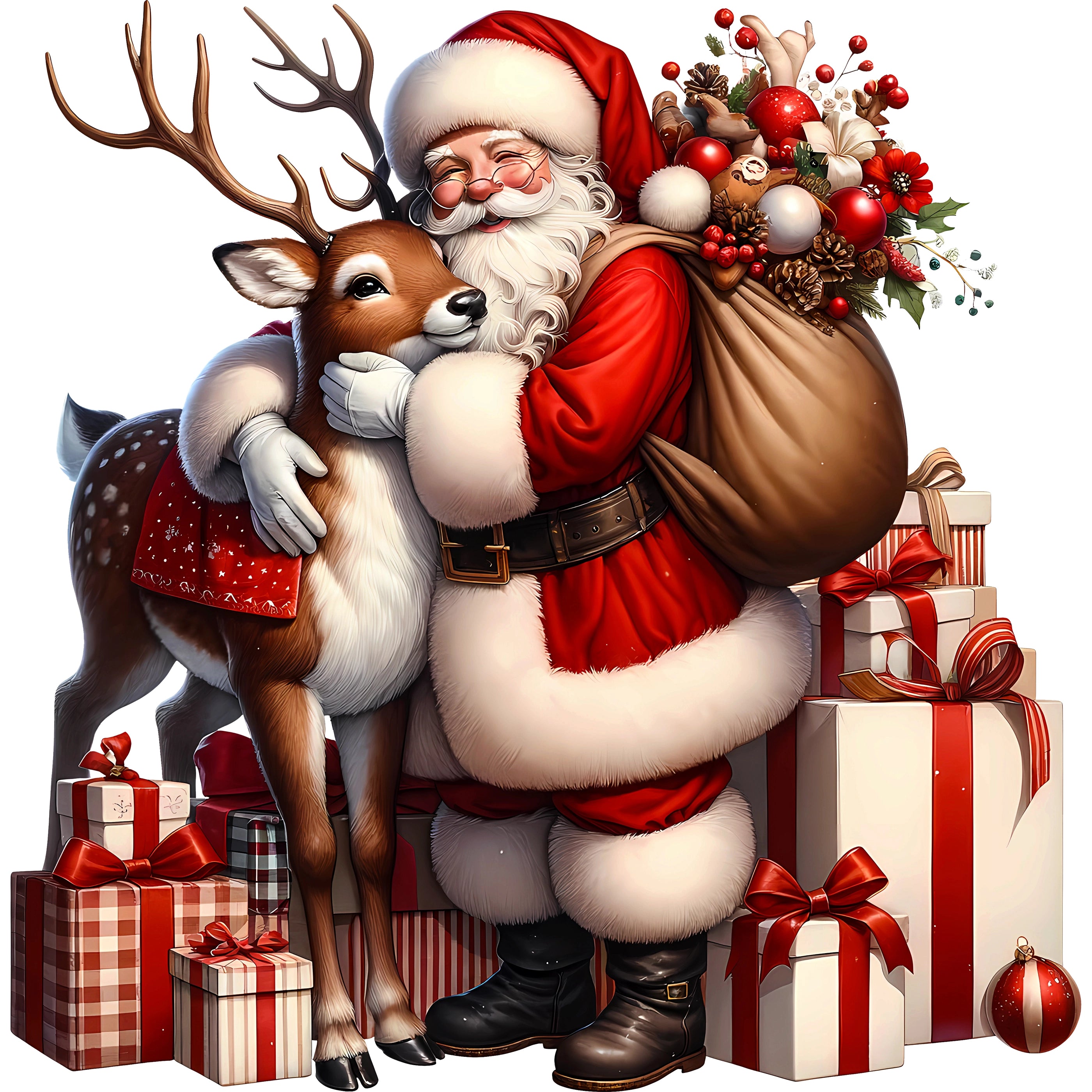 Bügelbild Kuschliger Weihnachtsmann