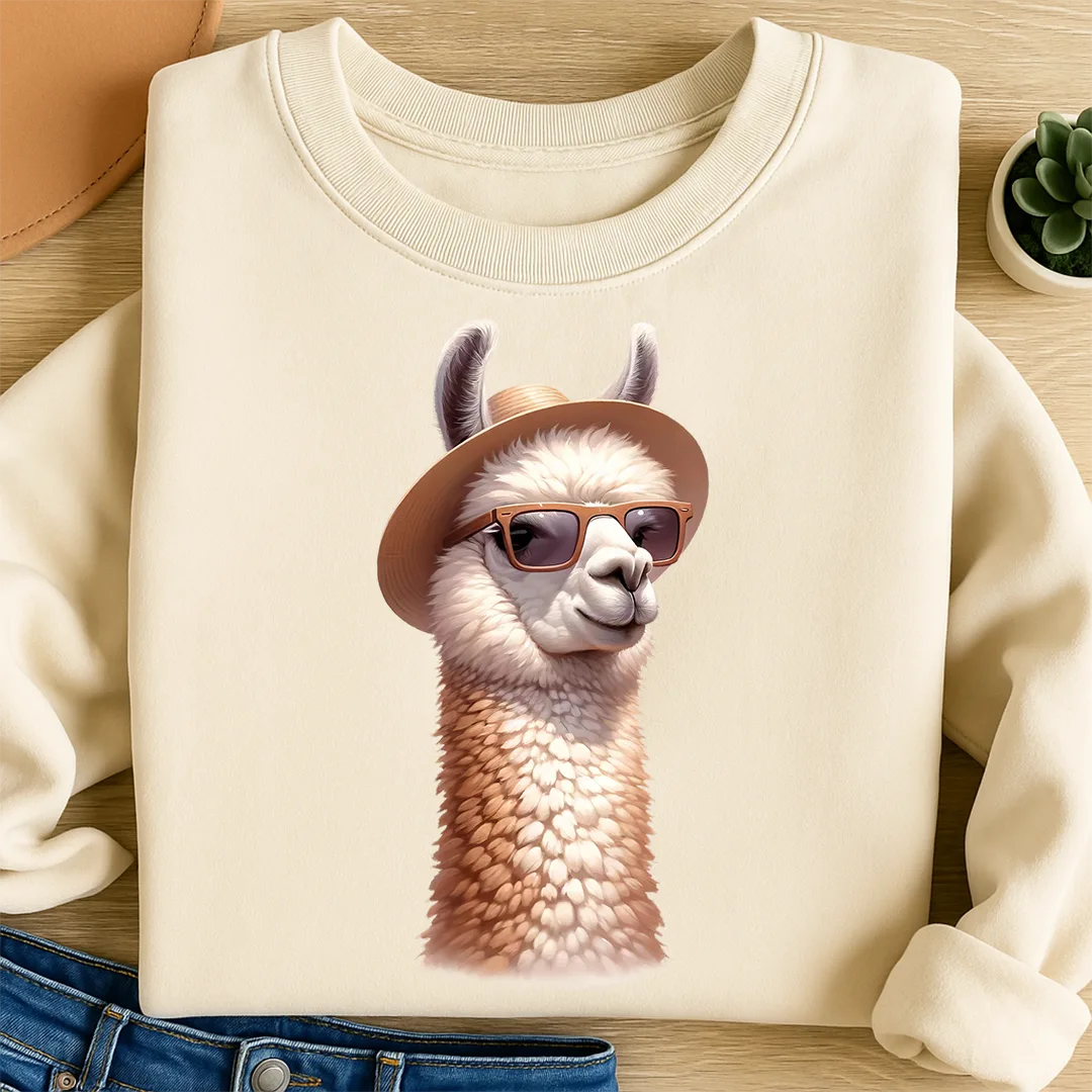 Bügelbild Lama der Coolness