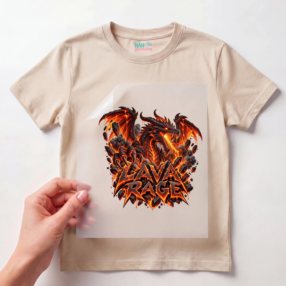 Bügelbild Lavadrache Lava Rage