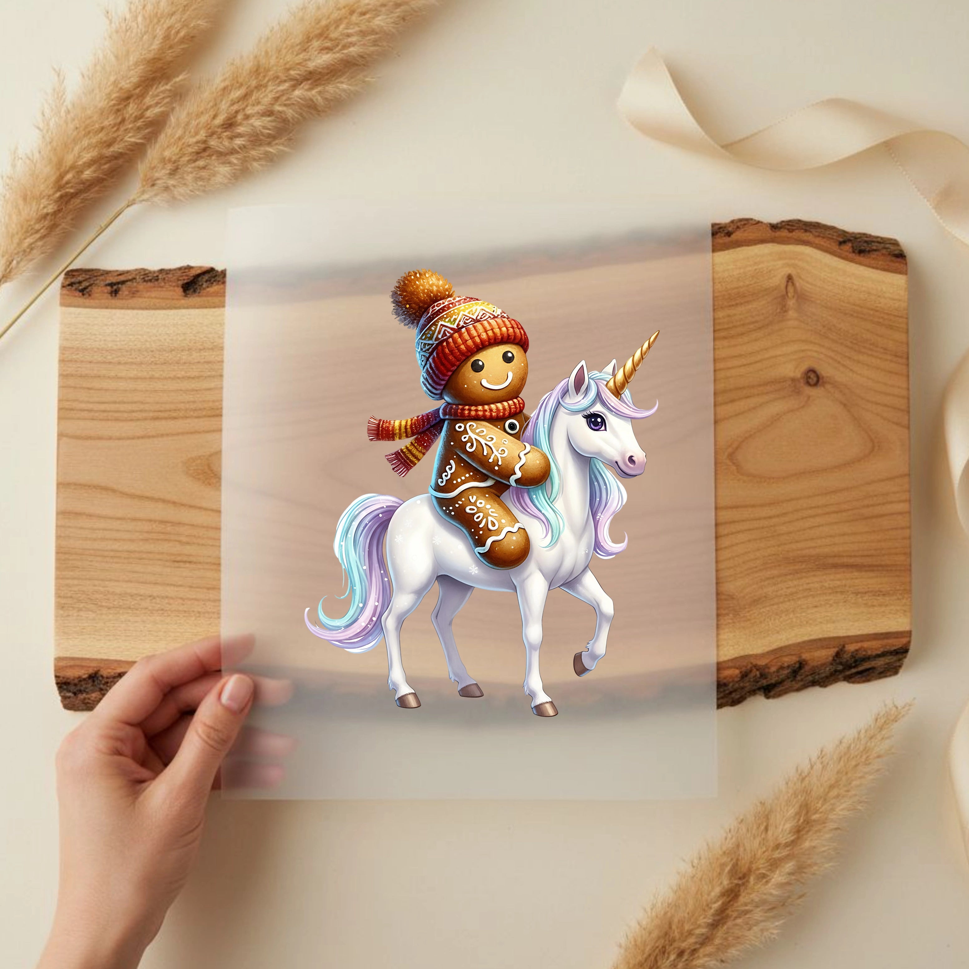 Bügelbild Lebkuchenritt auf dem Einhorn