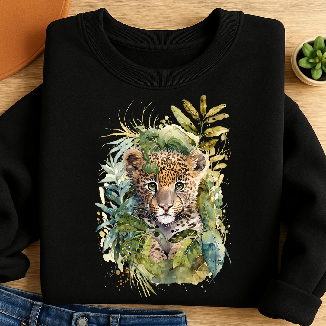 Bügelbild Leopard Grün