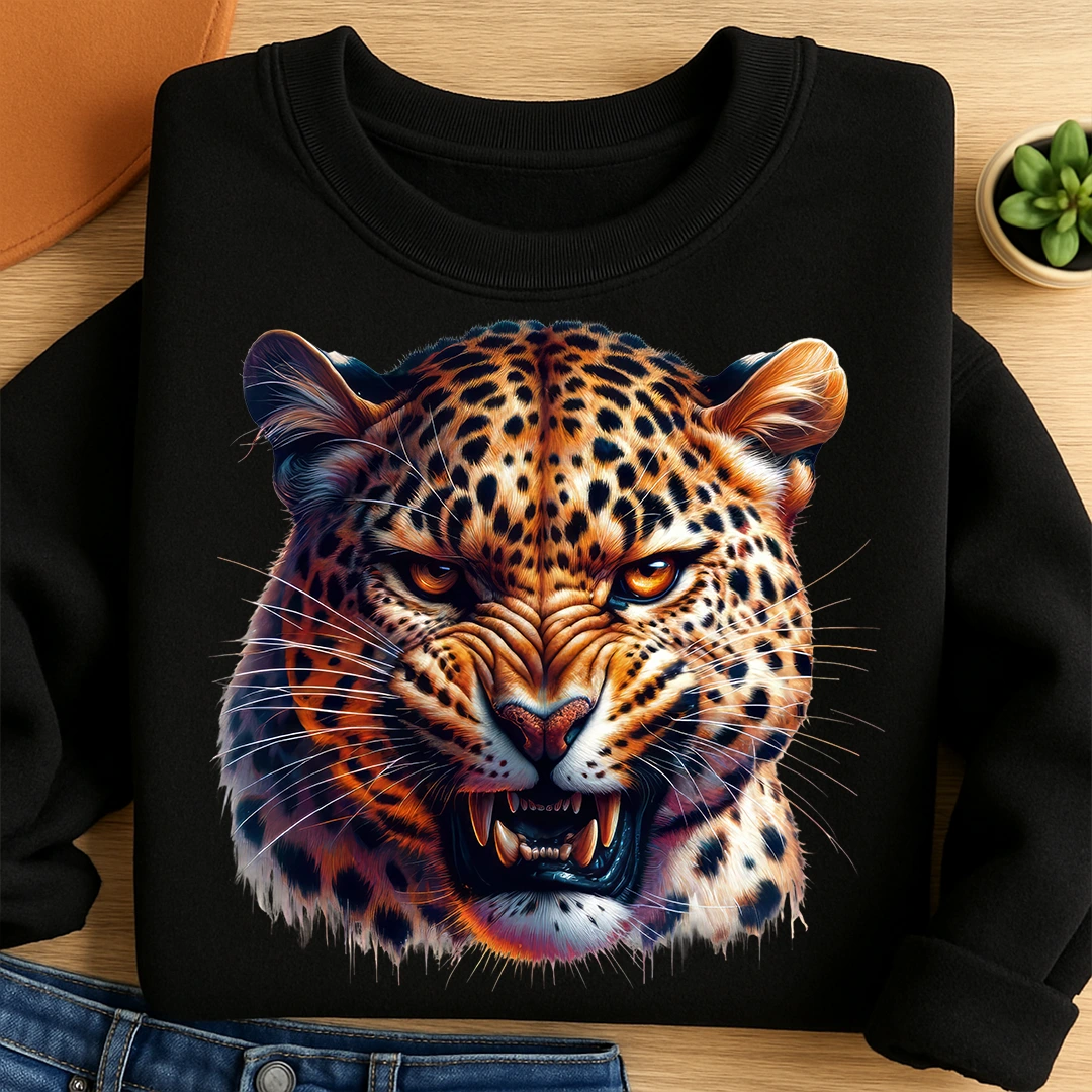 Bügelbild Leopard Raubkatzenblick